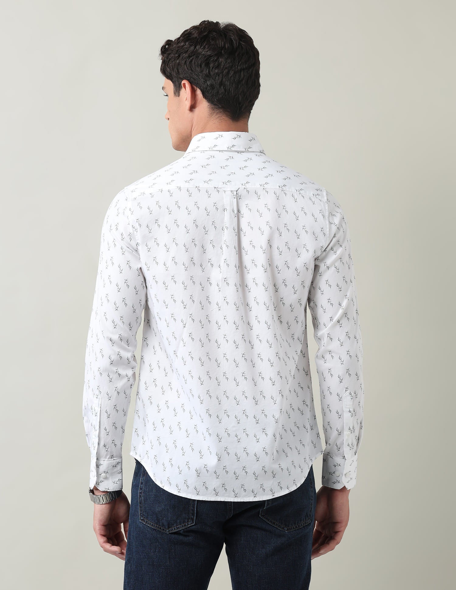Everyday Luxe Floral Printed Slim Fit Twill Shirt