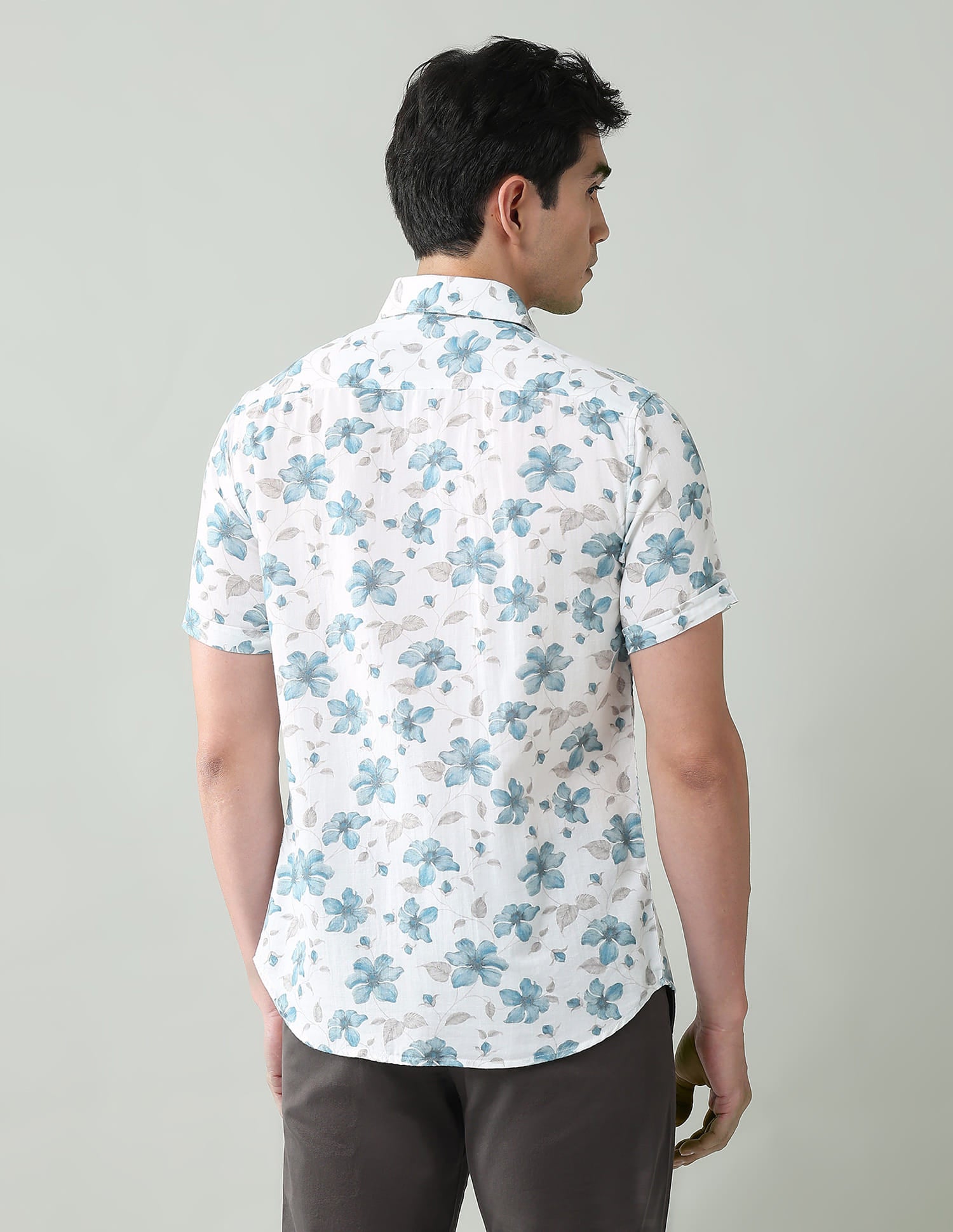 Everyday Luxe Floral Printed Slim Fit Twill Shirt