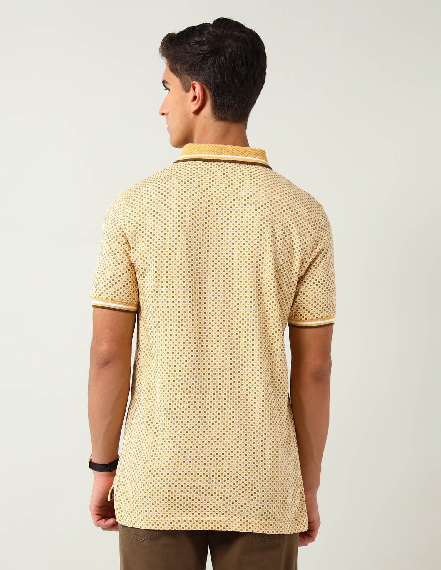 City Adventure Modern Slim Fit Geometric Printed Polo Shirt