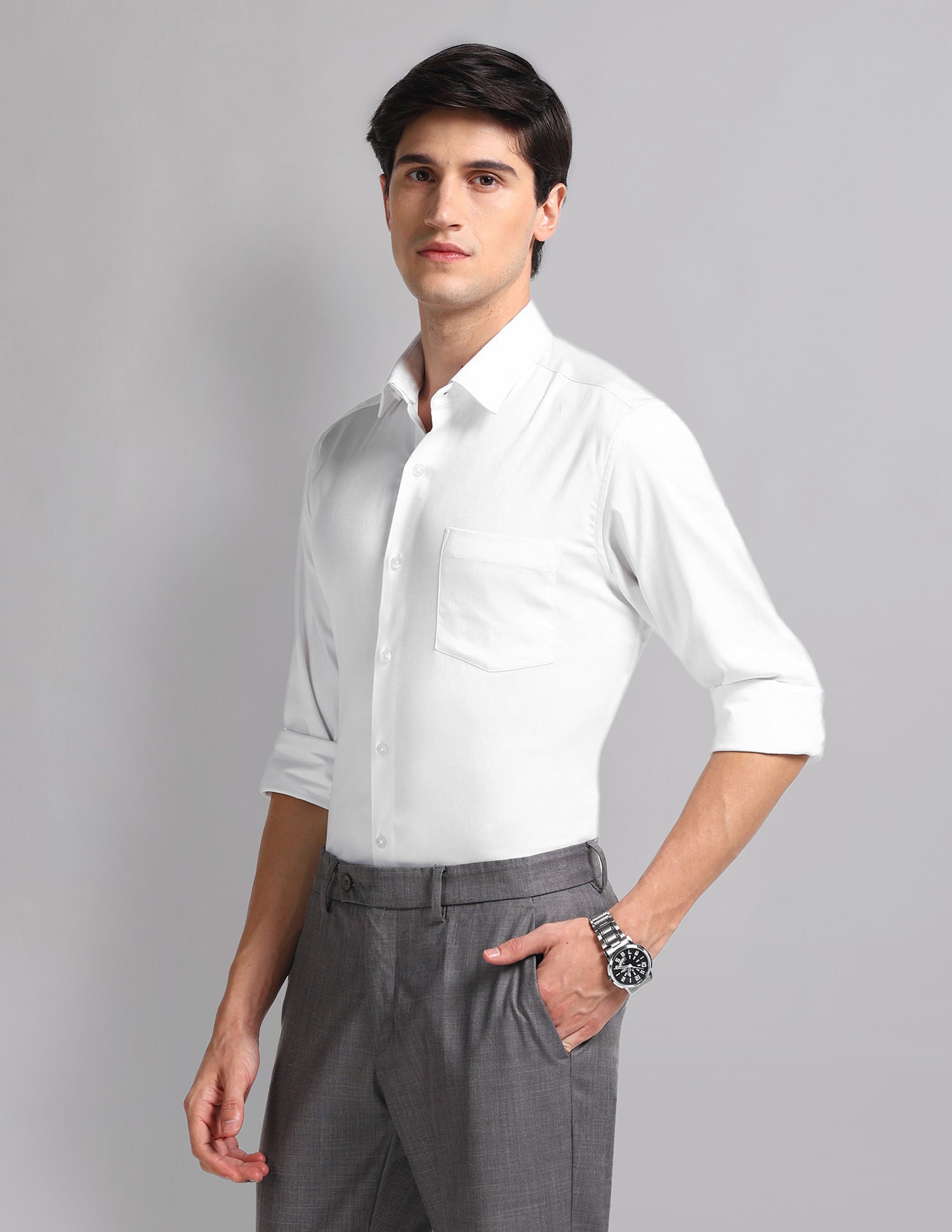 Classic-Coded Convertible 3 Collar Modern Fit Shirt