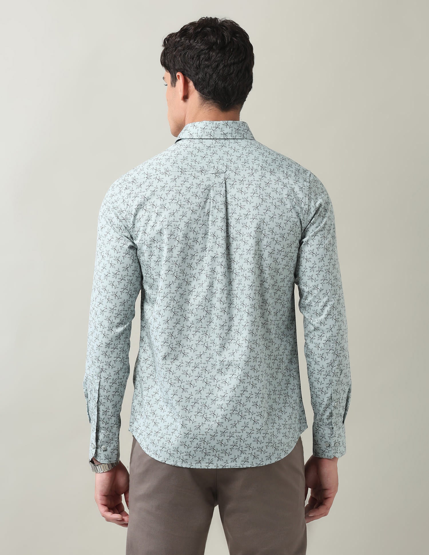 Everyday Luxe Floral Printed Slim Fit Twill Shirt