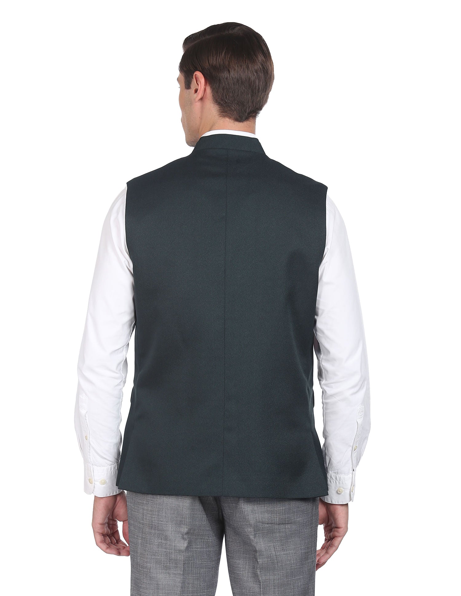 Fashion-Edged Textured Tailored Regular Fit Nehru Jacket