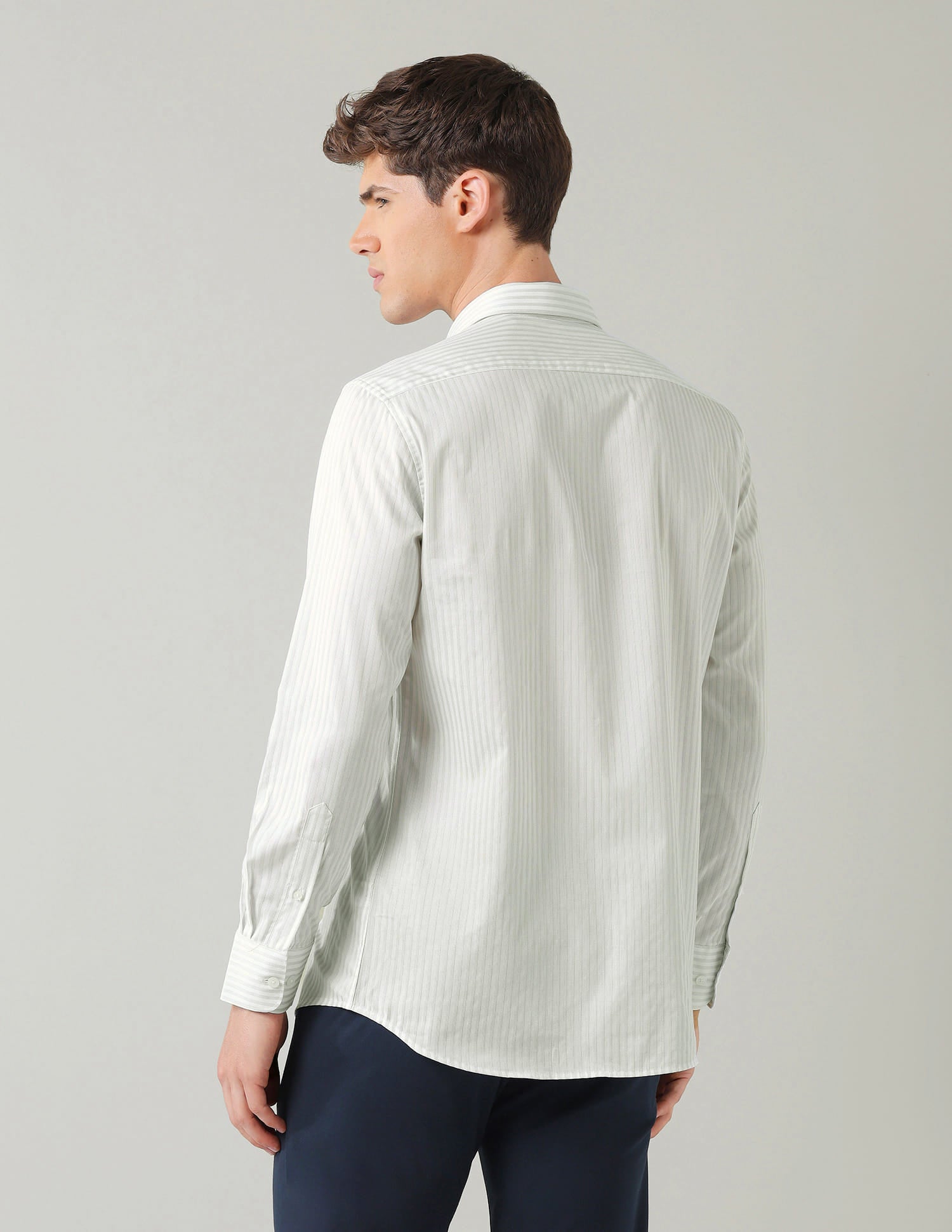 Vertical Striped Dobby Weave Regular Fit Shirt