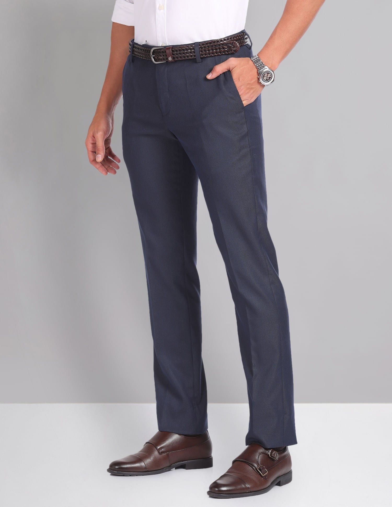 Smart Flex Slim Fit Formal Trousers