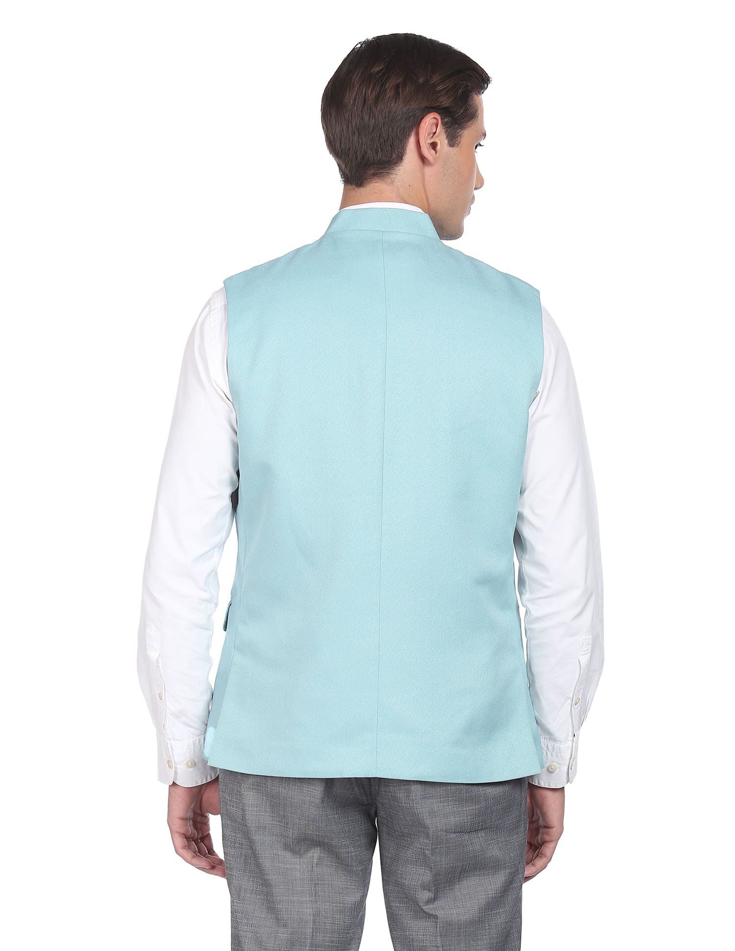 Fashion-Edged Textured Tailored Regular Fit Nehru Jacket