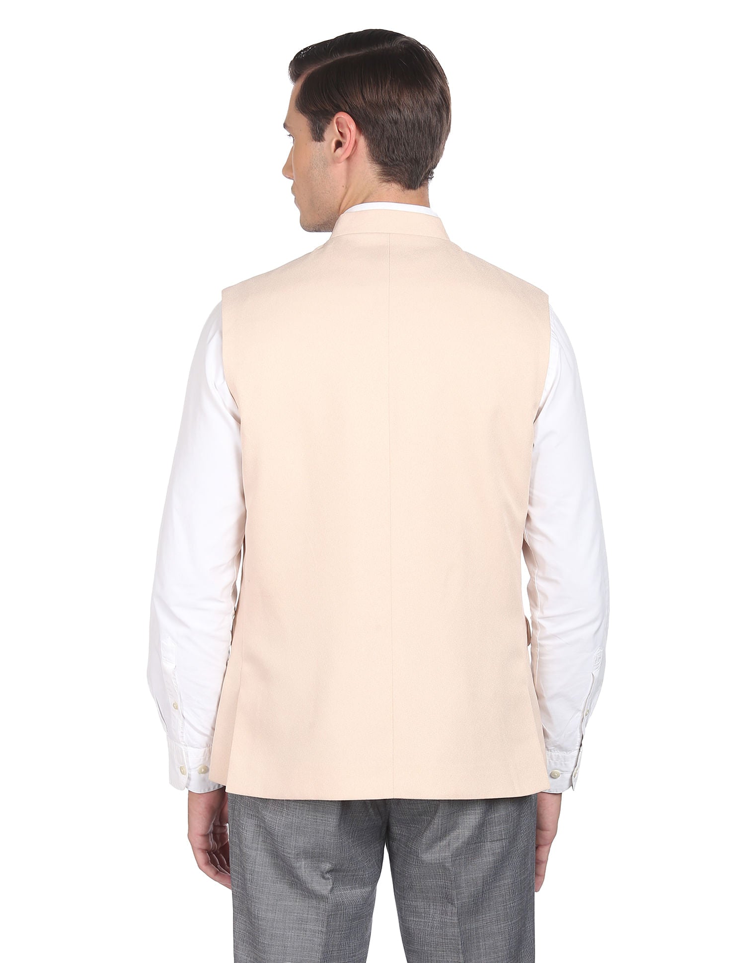 Fashion-Edged Textured Tailored Regular Fit Nehru Jacket