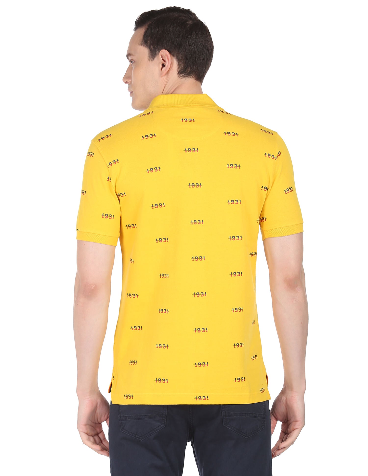 Urban Cool Typography Print Cotton Polo Shirt
