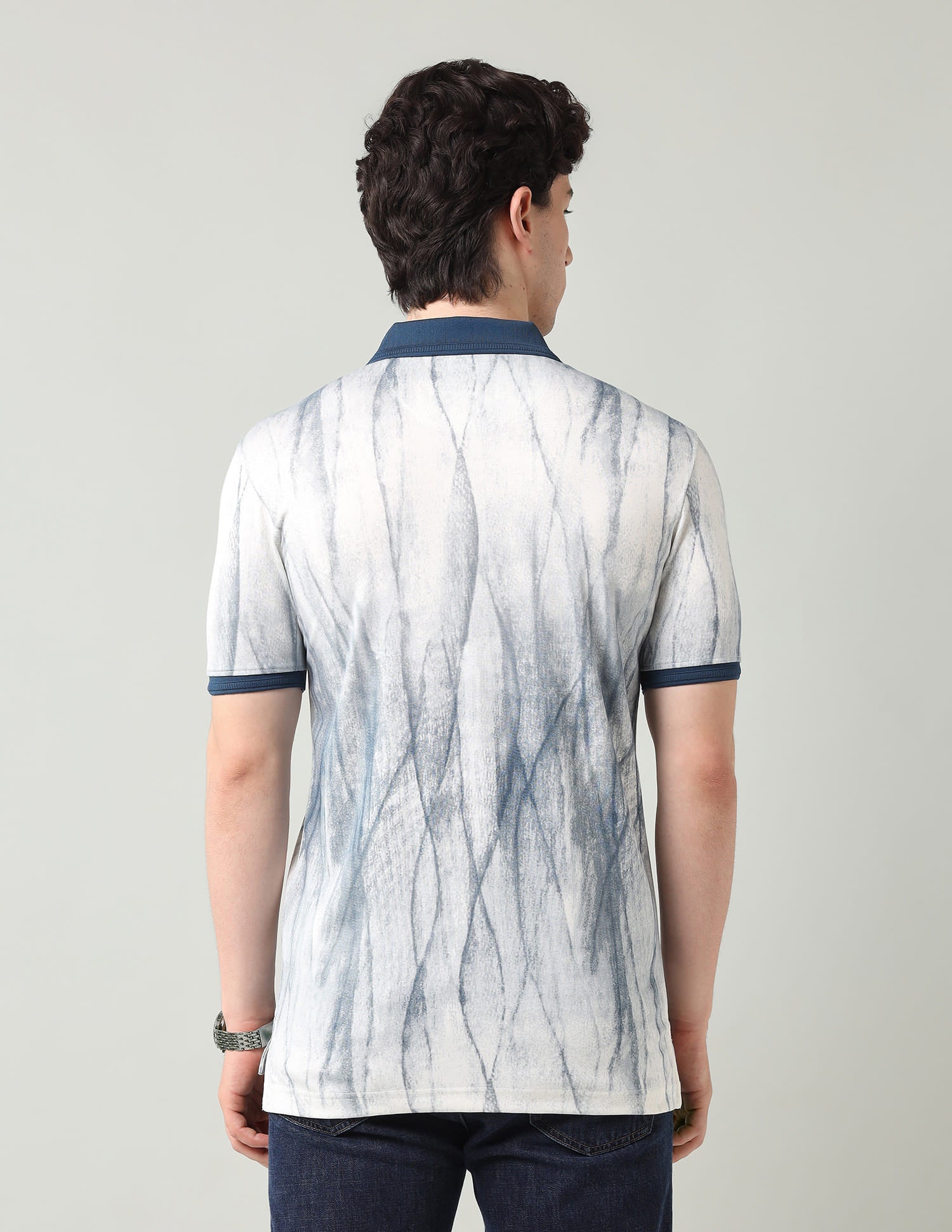 Abstract Printed Regular Fit Polo Shirt