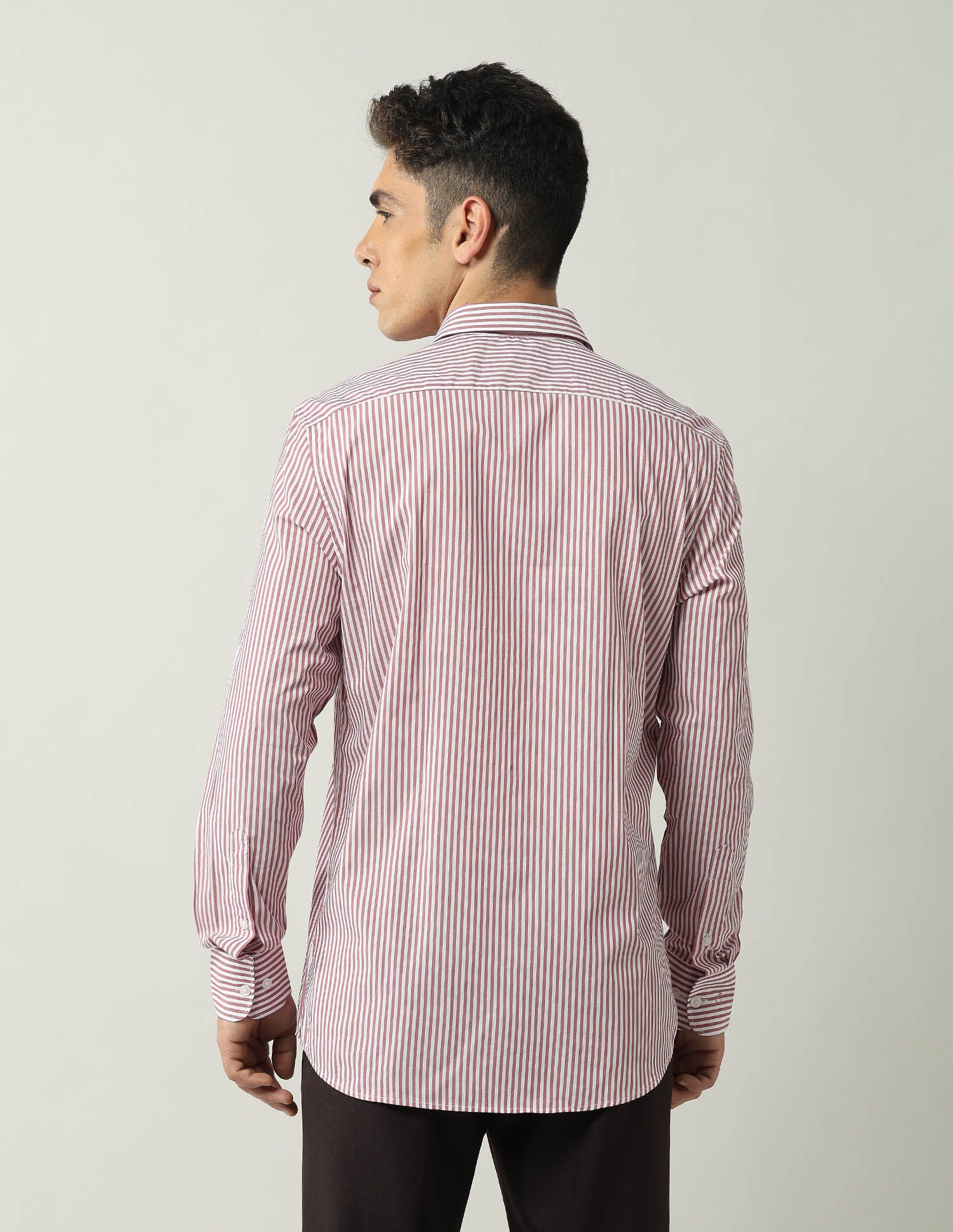 Wardrobe-Coded Regular Fit Vertical Striped Shirt