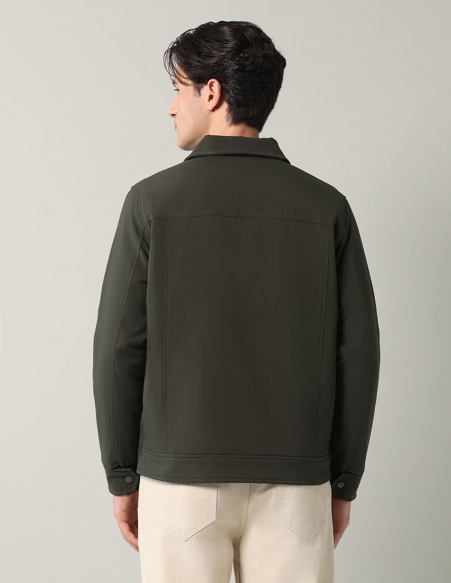 Solid Regular Fit Reversible Jacket