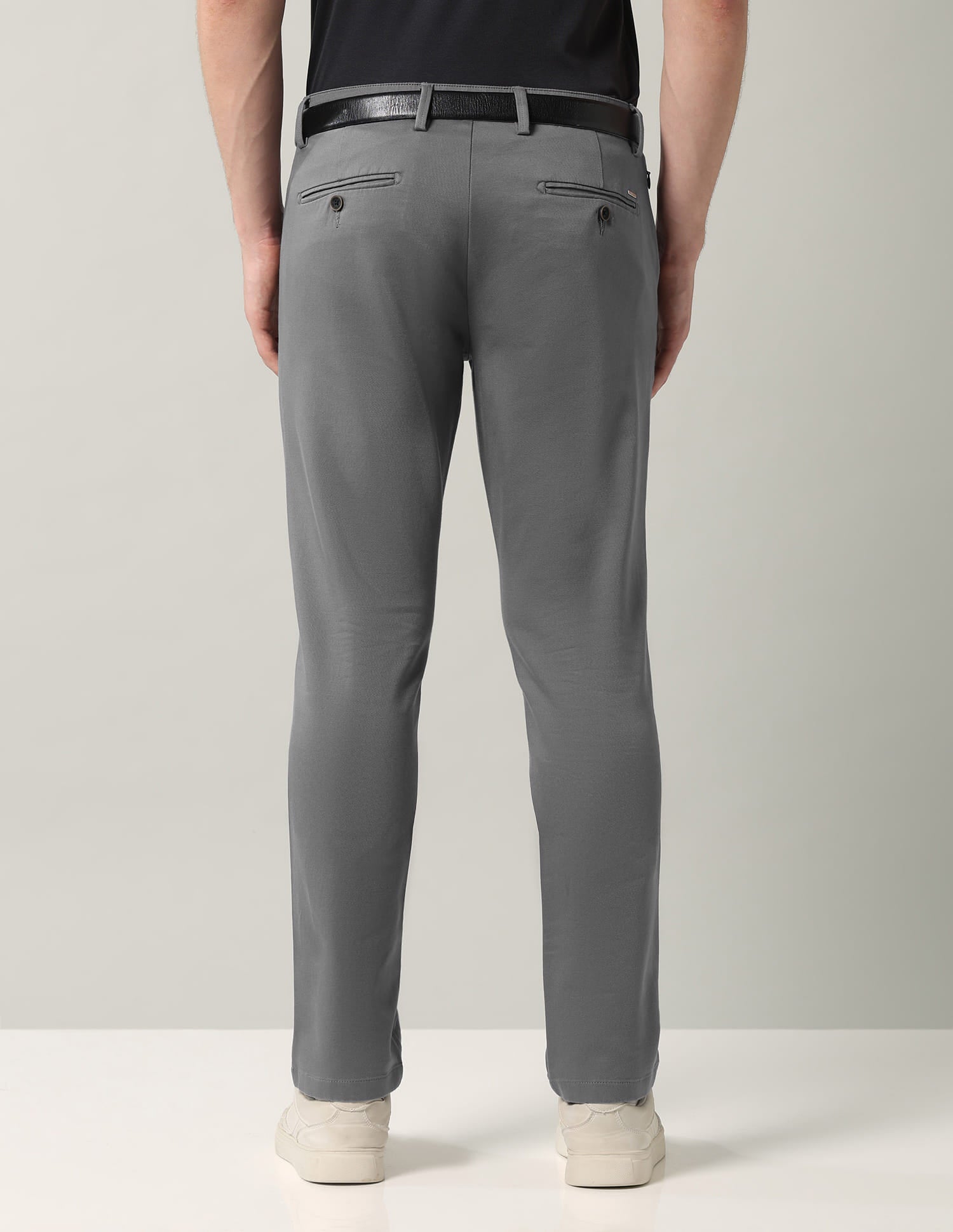 Textured Mid-rise Modern Fit Trousers
