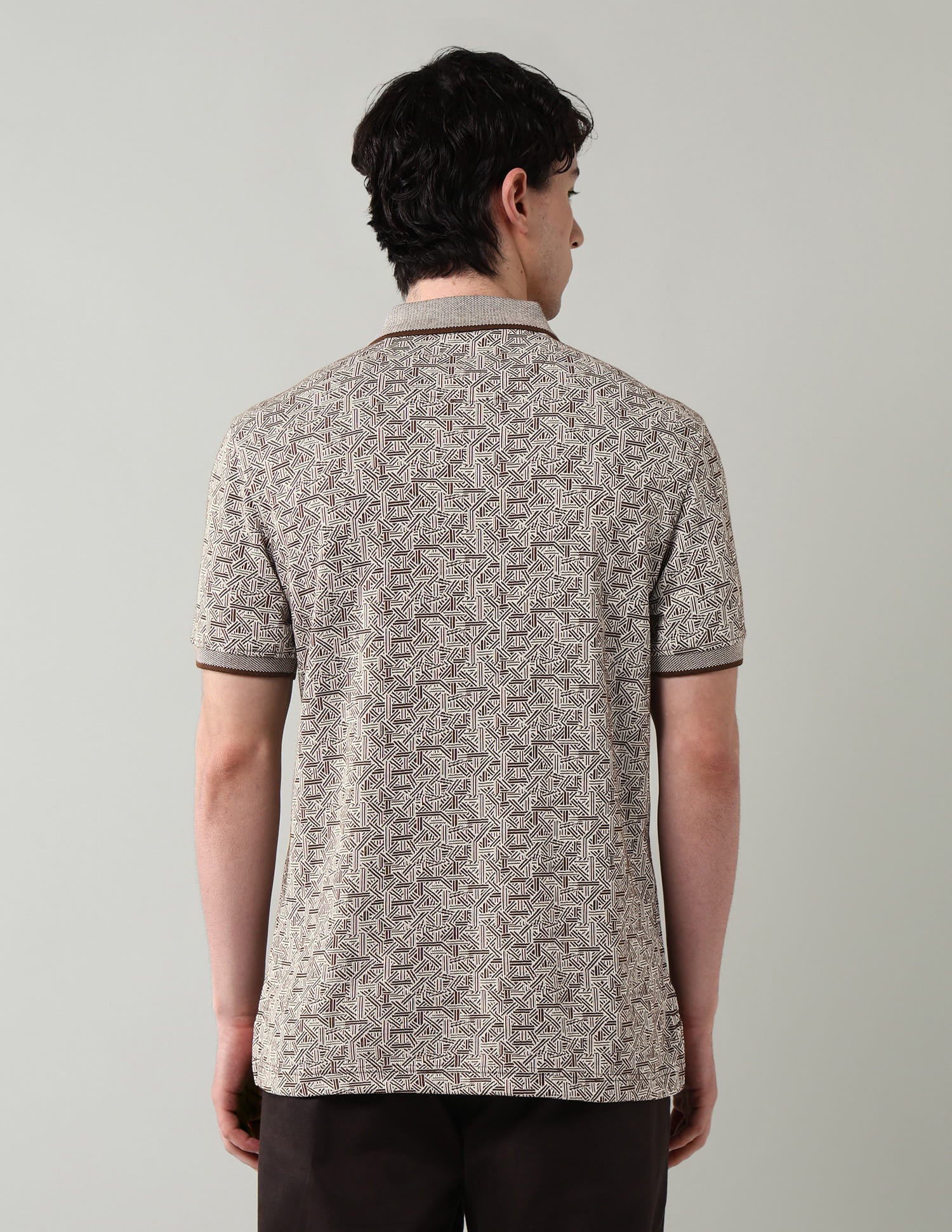 Geometric Printed Slim Fit Polo Shirt