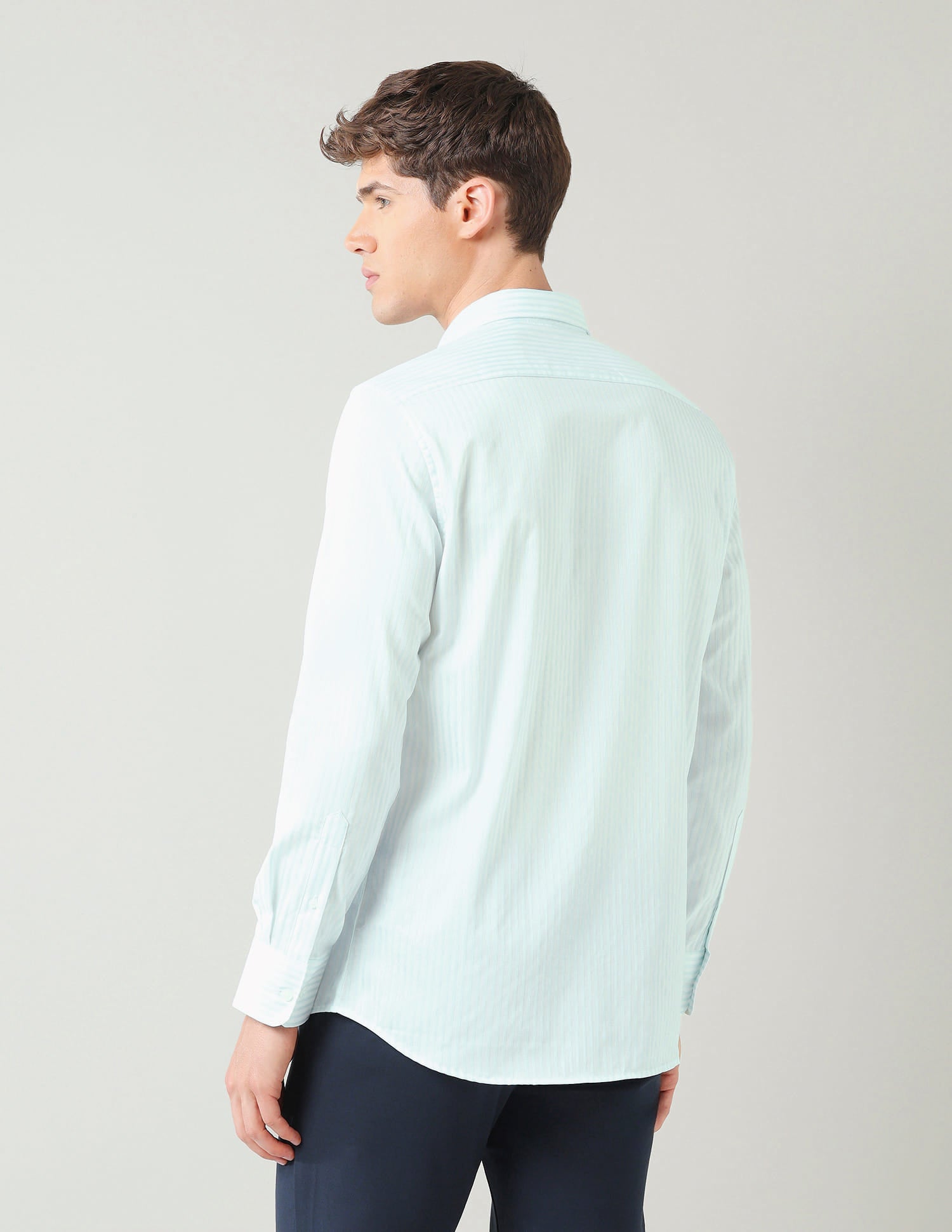 Vertical Striped Dobby Weave Regular Fit Shirt