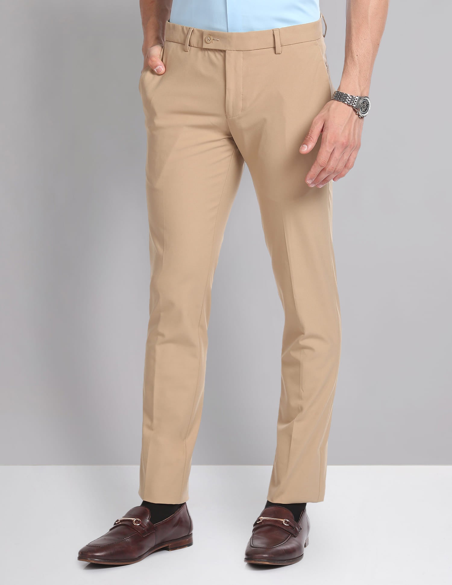 Must-Have Solid Smart Flex Formal Trousers
