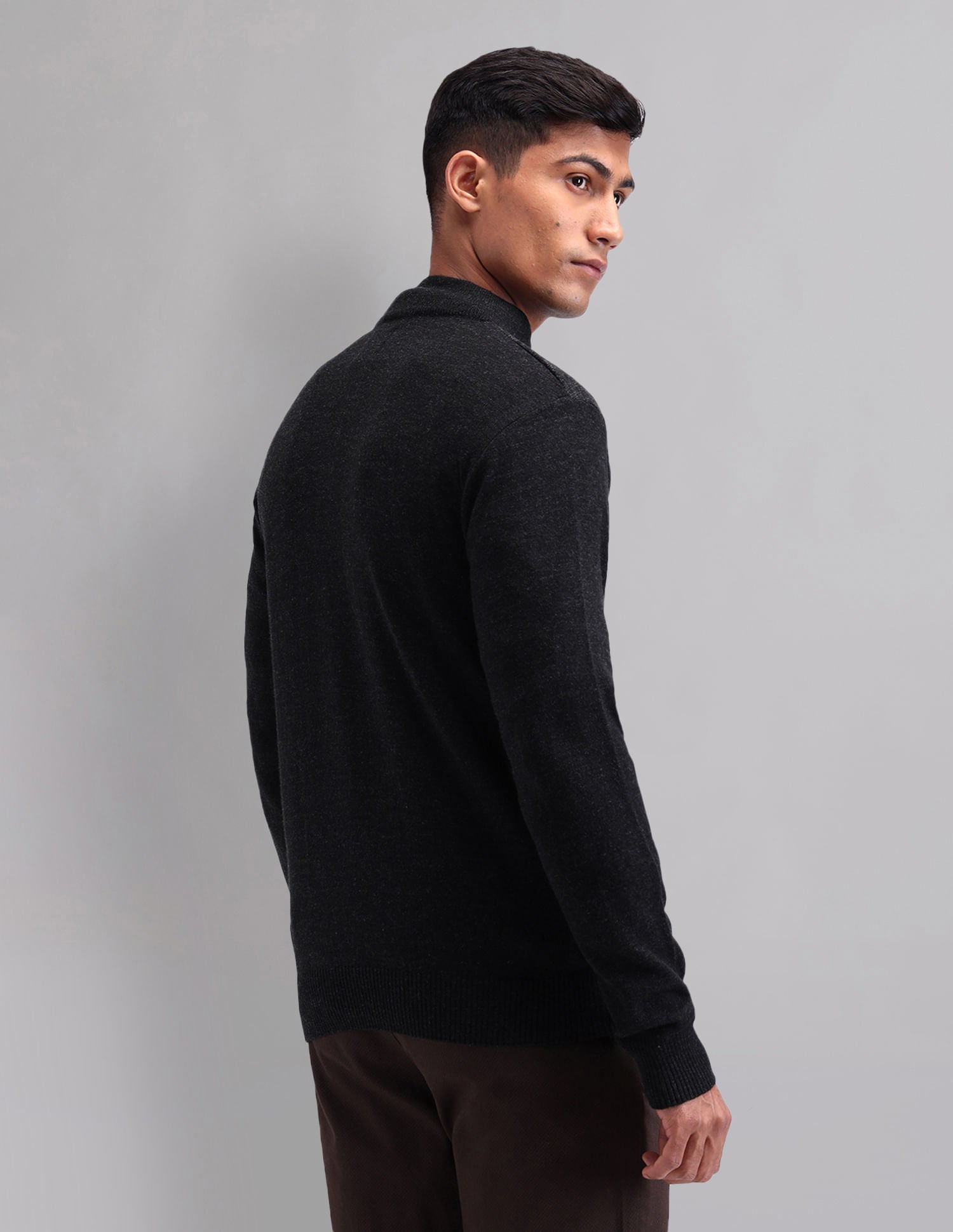 Elevated Essential Modern Slim Fit Patterned Knit Sweater