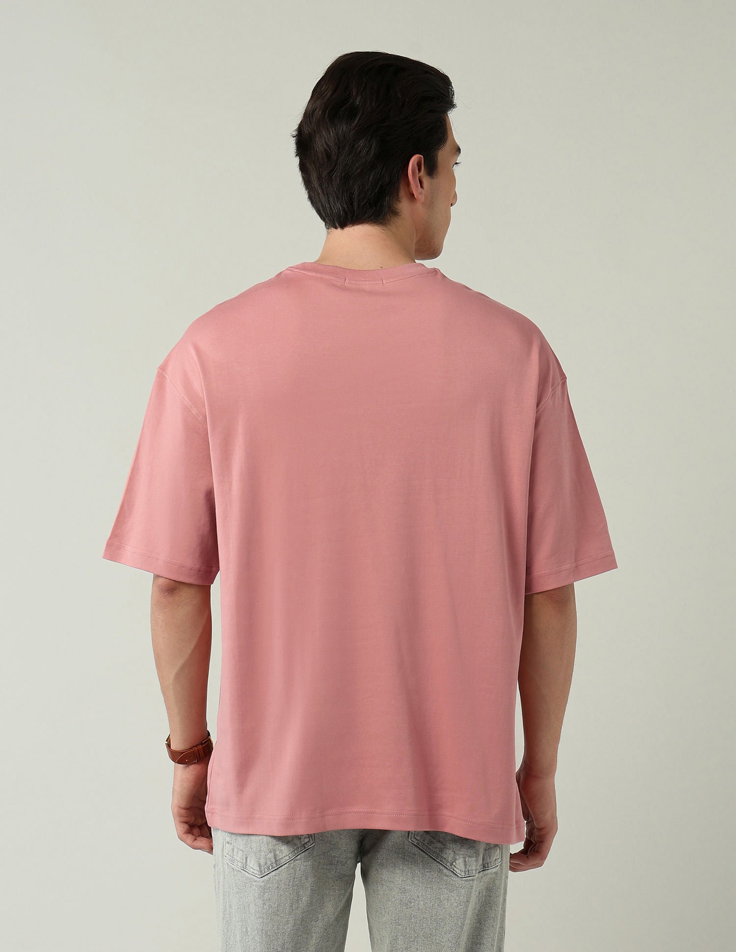 Street-Style Oversized Fit Solid T-Shirt