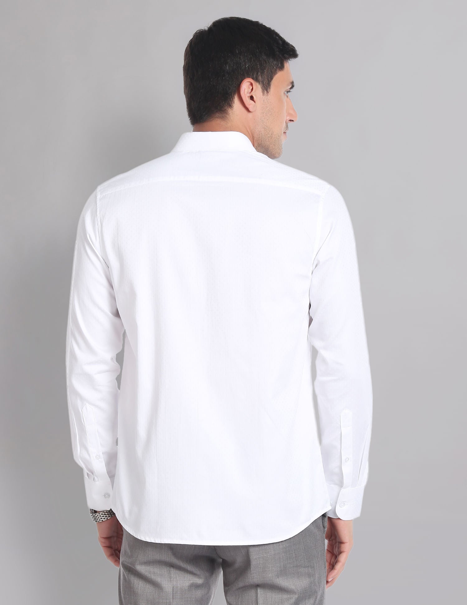 Office Staple Pure Cotton Self Design Formal Shirt