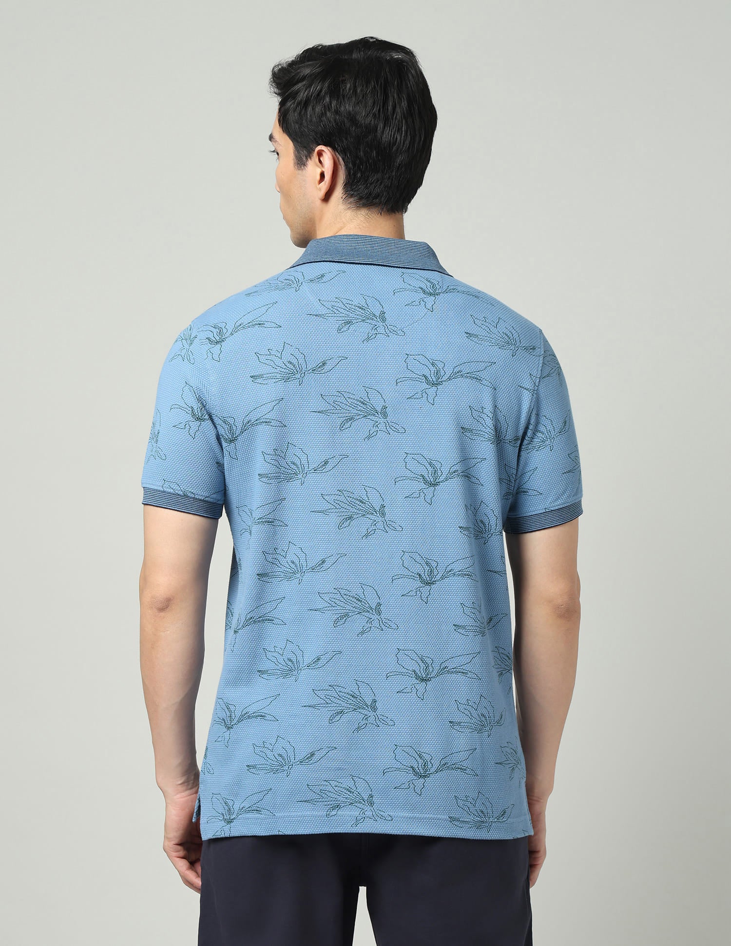 Vogue Fit Floral Printed Slim Fit Polo Shirt