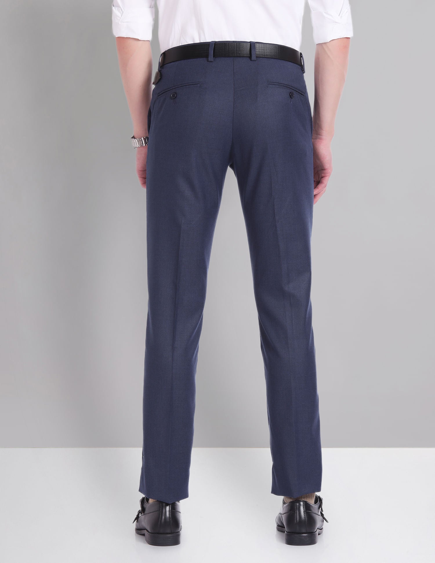 Corporate Ready Slim Fit Solid Formal Trousers