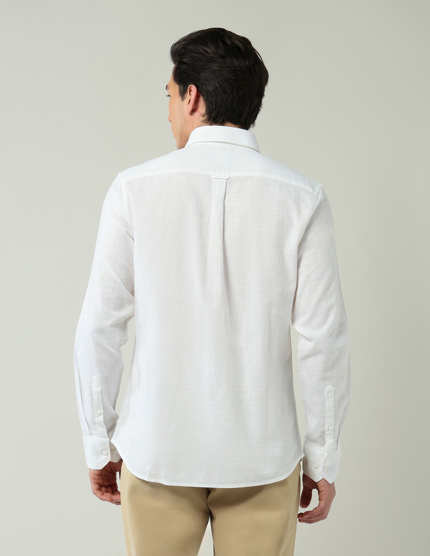 Corporate Ready Modern Slim Fit Self-Design Shirt
