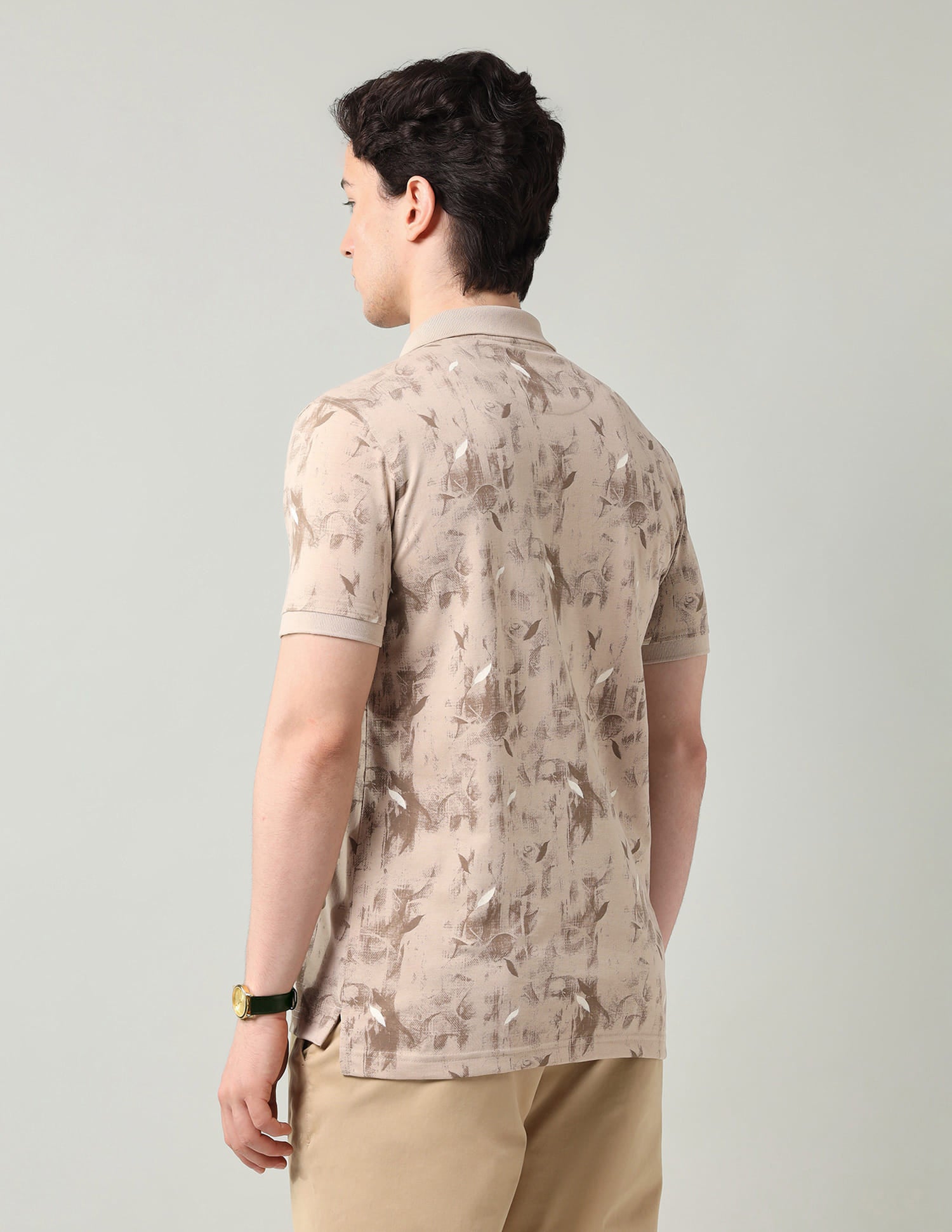 Abstract Printed Regular Fit Polo Shirt