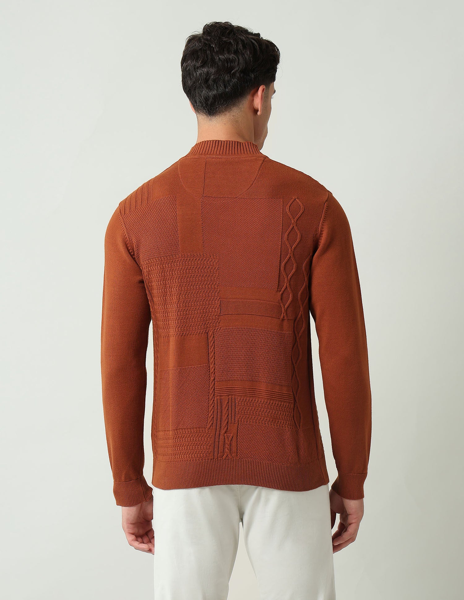 Styled-Edged Modern Slim Fit Textured Sweater