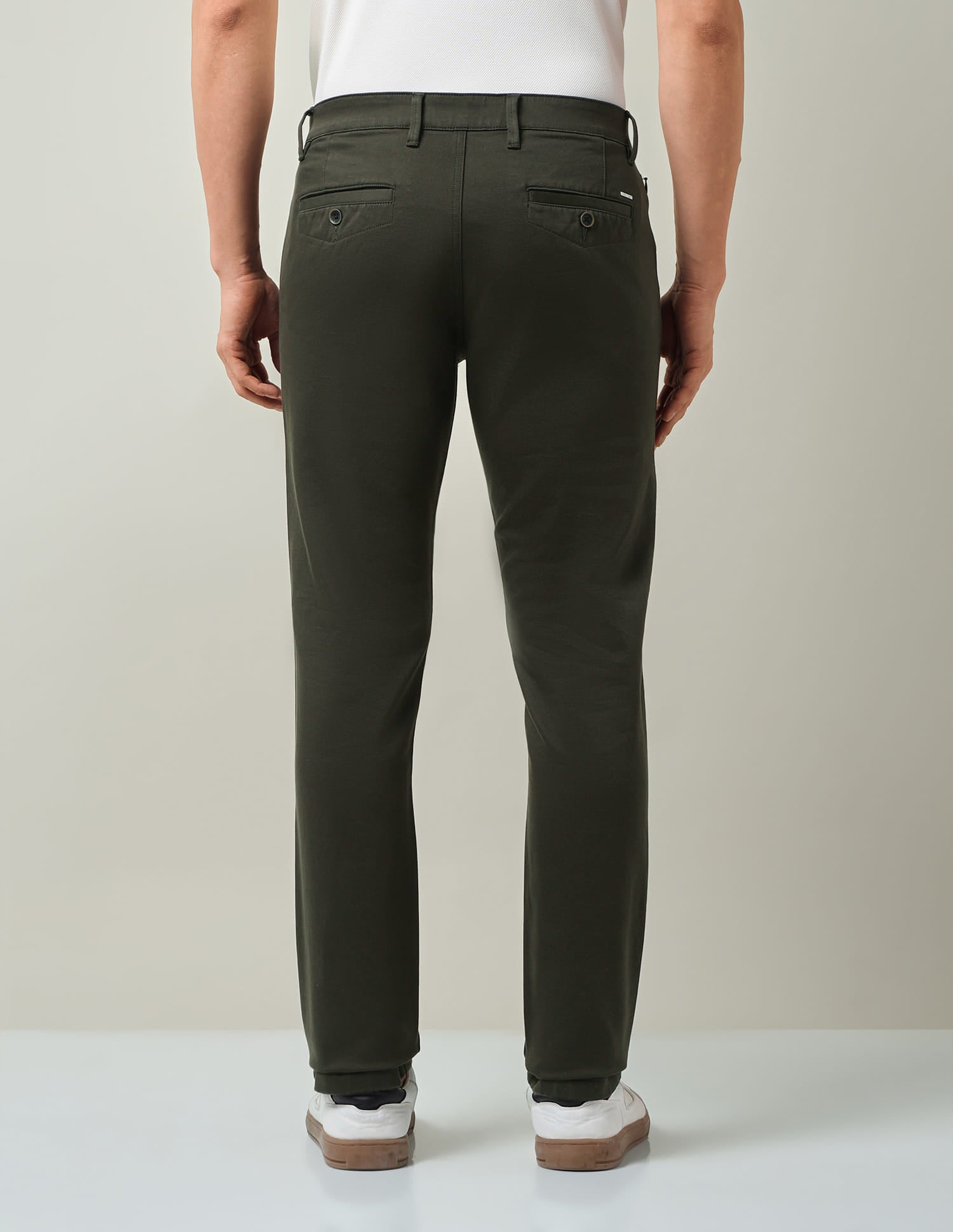 Urban Explorer Solid Slim Fit Twill Trousers