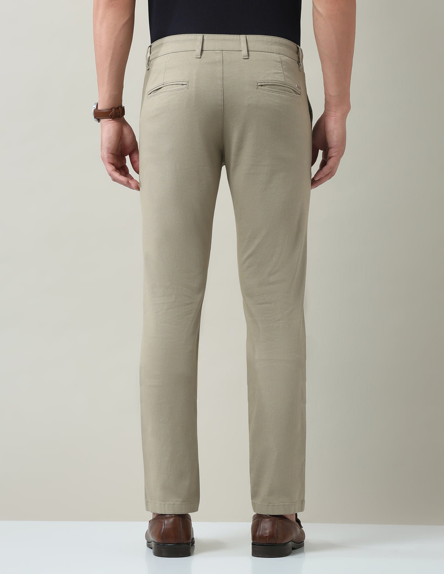 Textured Slim Fit Dobby Trousers