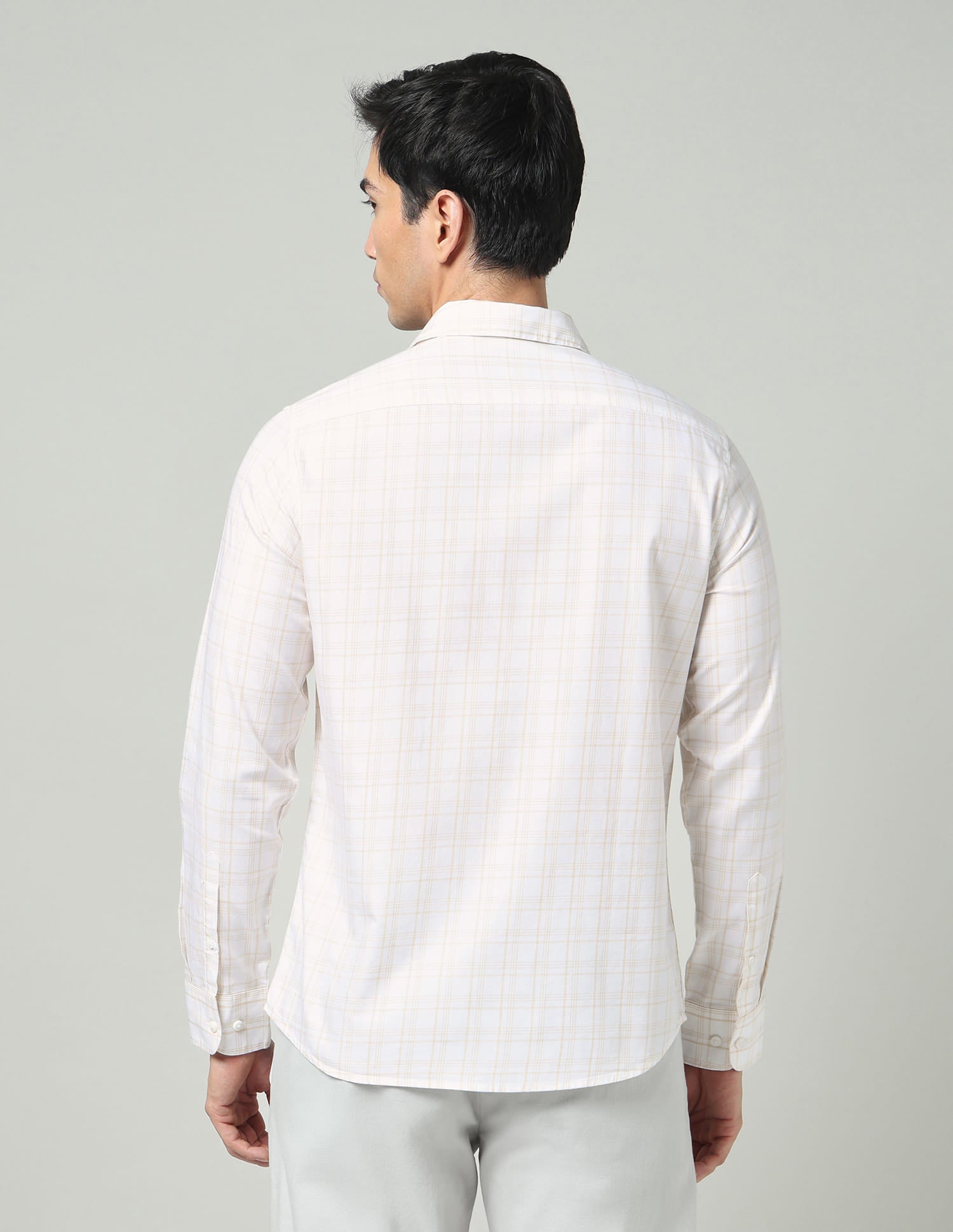Contemporary Windowpane Checked Slim Fit Shirt