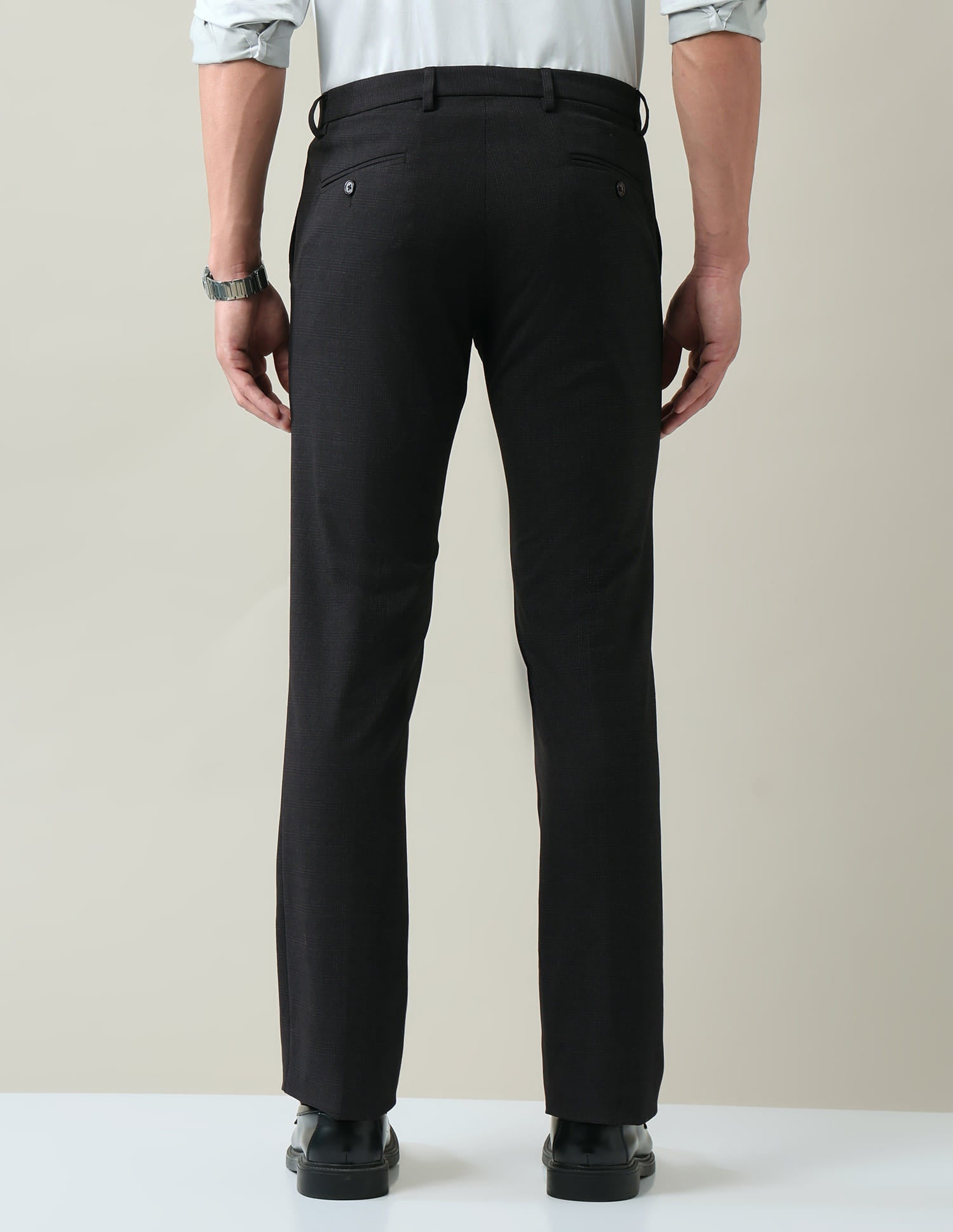 Checked Dobby Regular Fit Trousers
