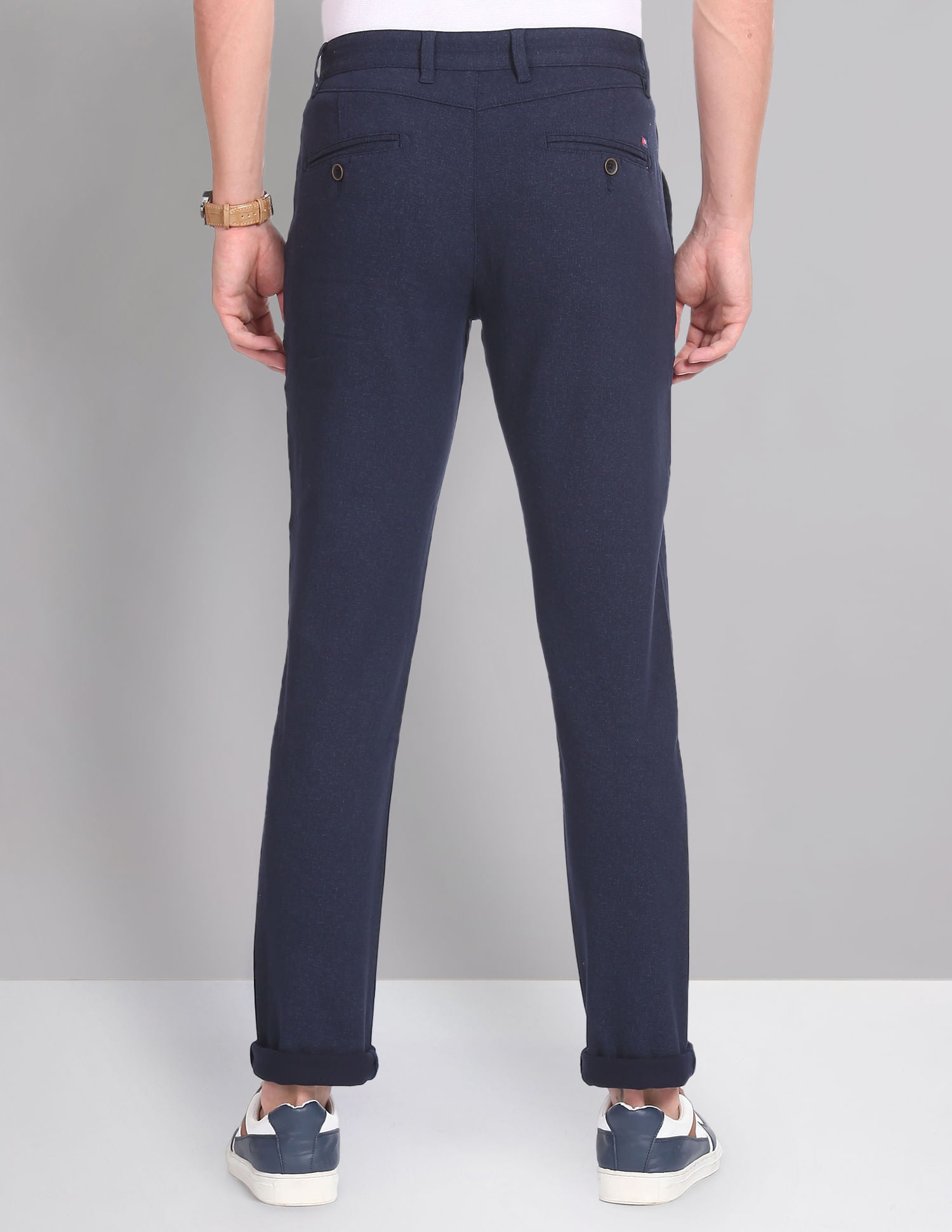 City Style Modern Slim Fit Heathered Chinos