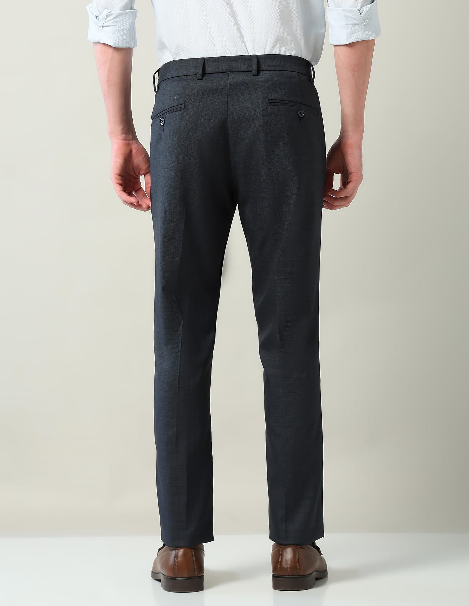 Mid Rise Regular Fit Formal Trousers