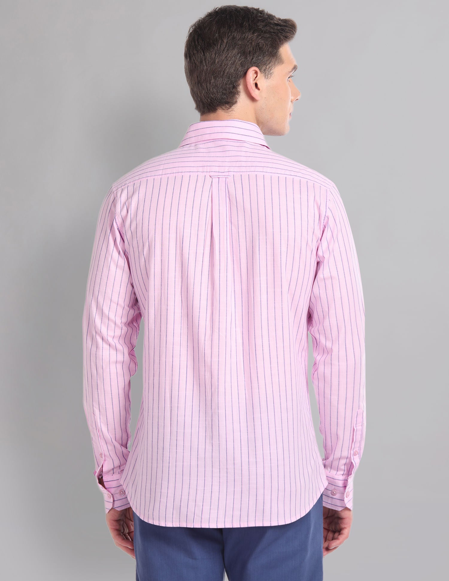 Office Switch Vertical Stripe Cotton Summer Shirt