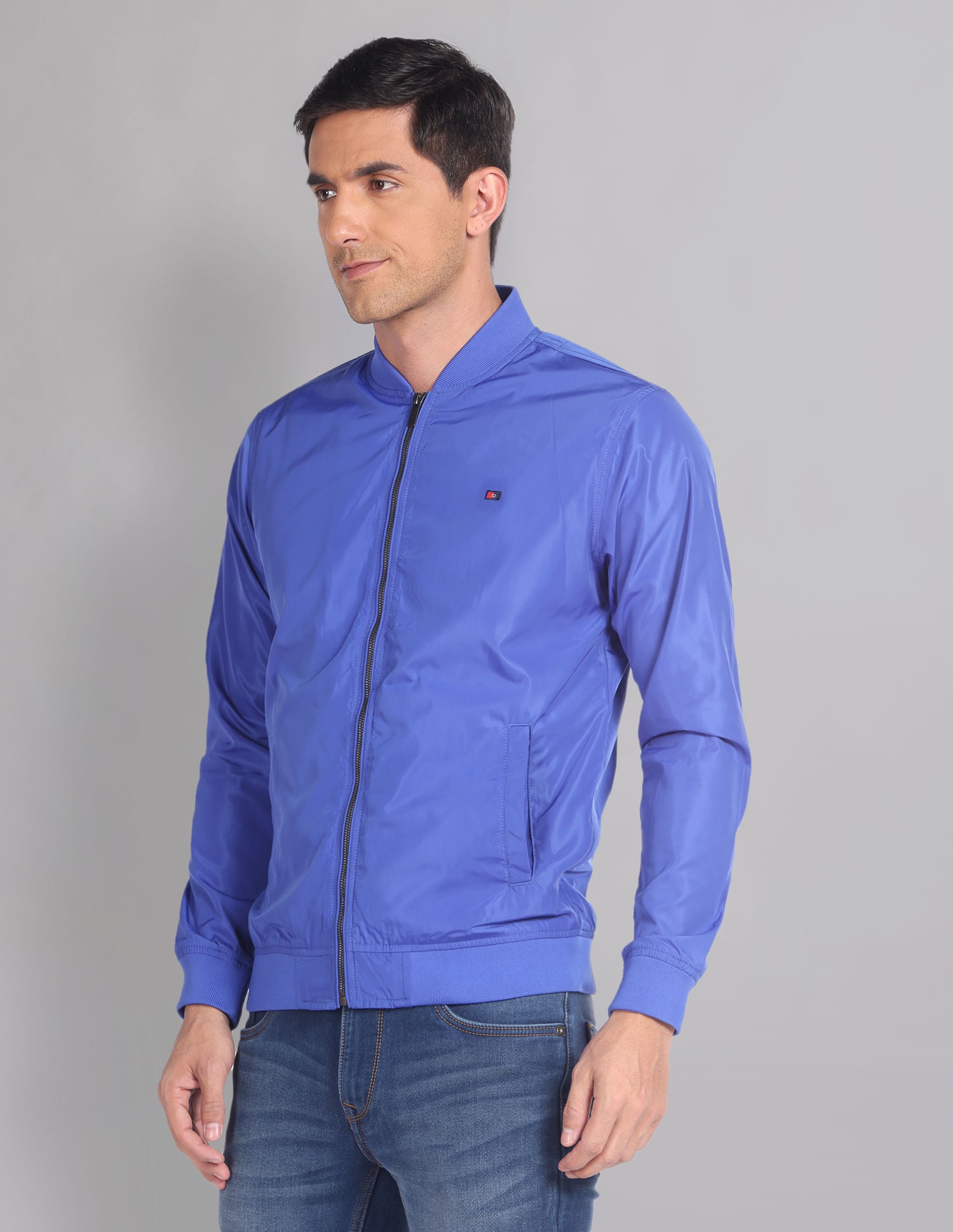 Travel Friendly Solid Foldable Bomber Jacket