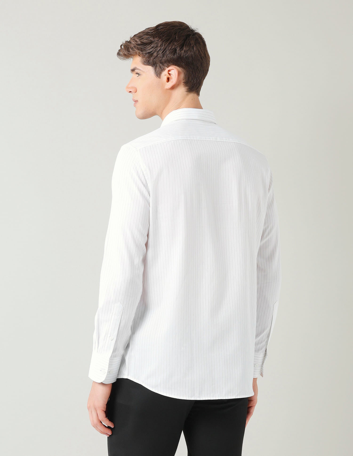 Vertical Striped Dobby Weave Regular Fit Shirt