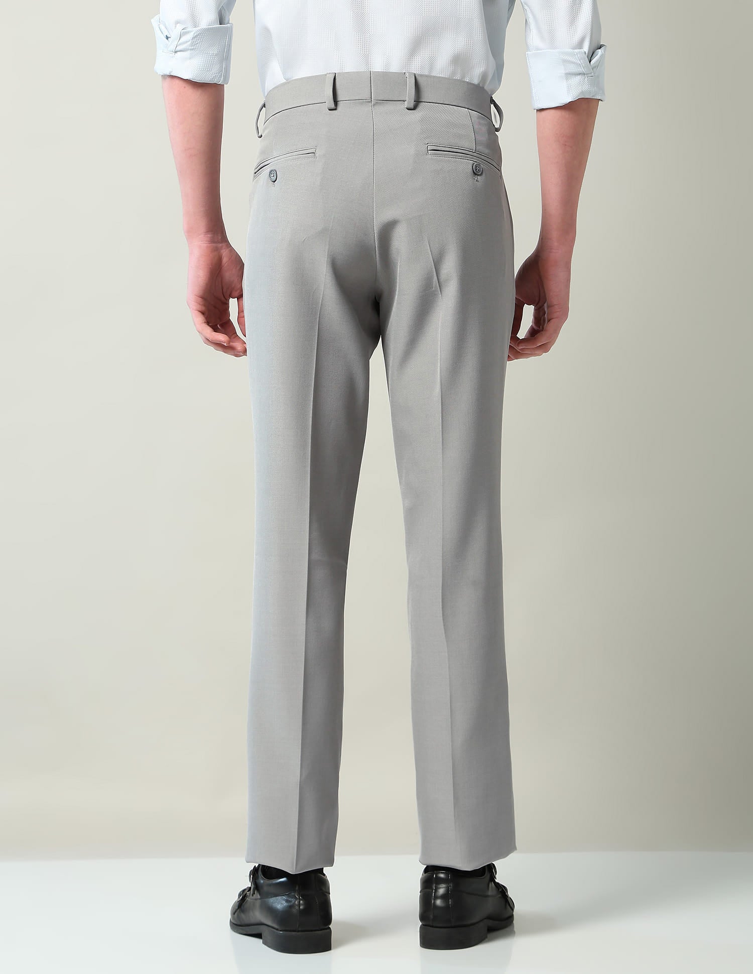 Mid Rise Pleated Formal Trousers