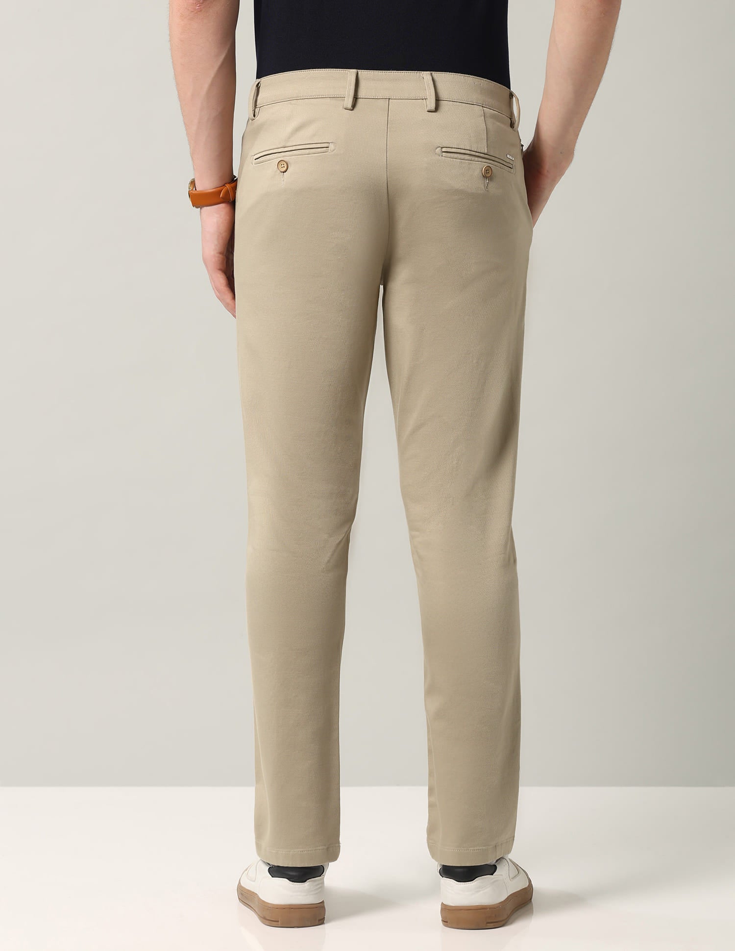 Textured Mid-rise Modern Fit Trousers