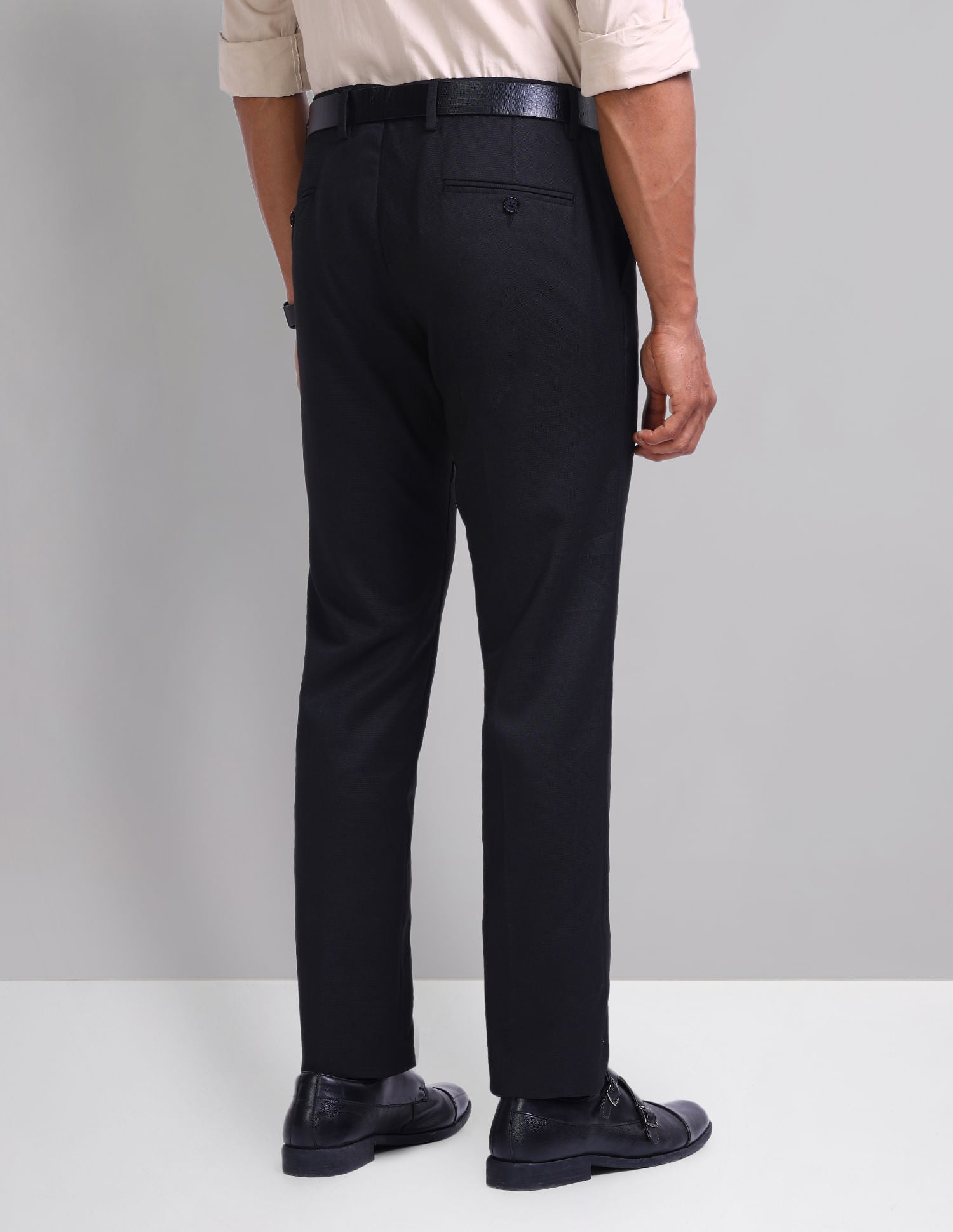 Polished Look Smart Flex Textured Trousers