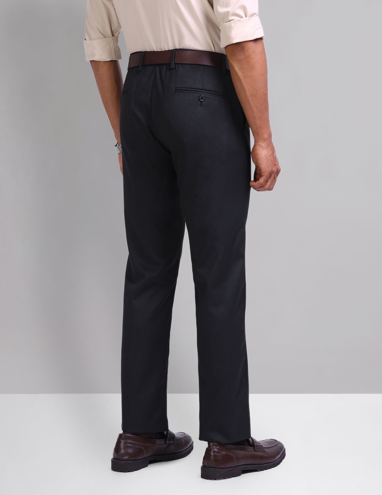 Polished Look Smart Flex Textured Trousers