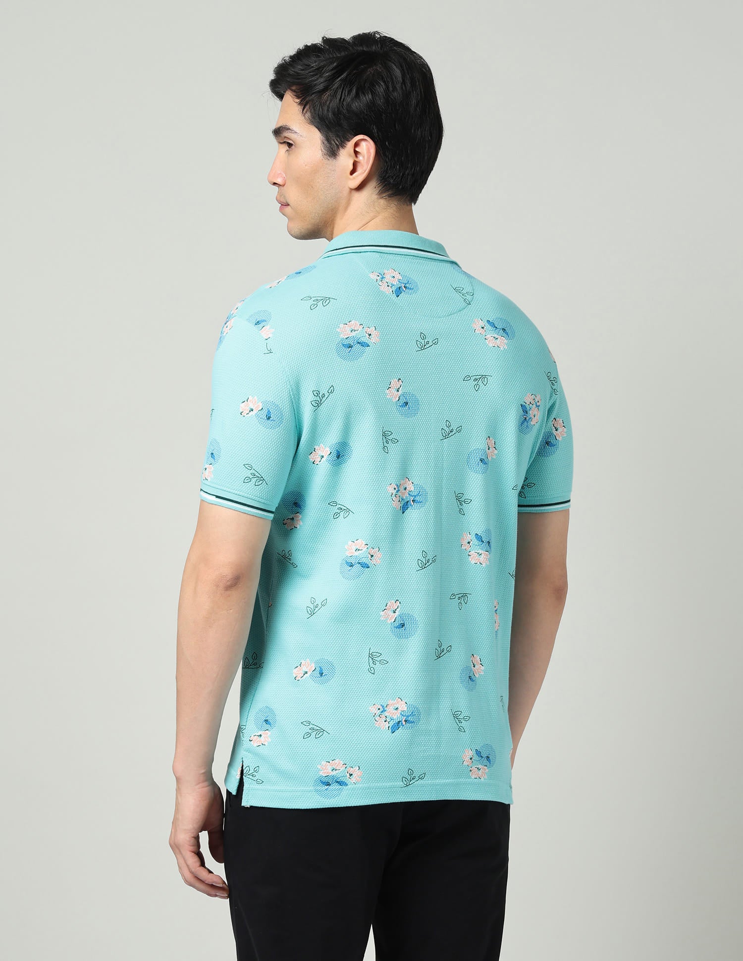 Vogue Fit Floral Printed Slim Fit Polo Shirt
