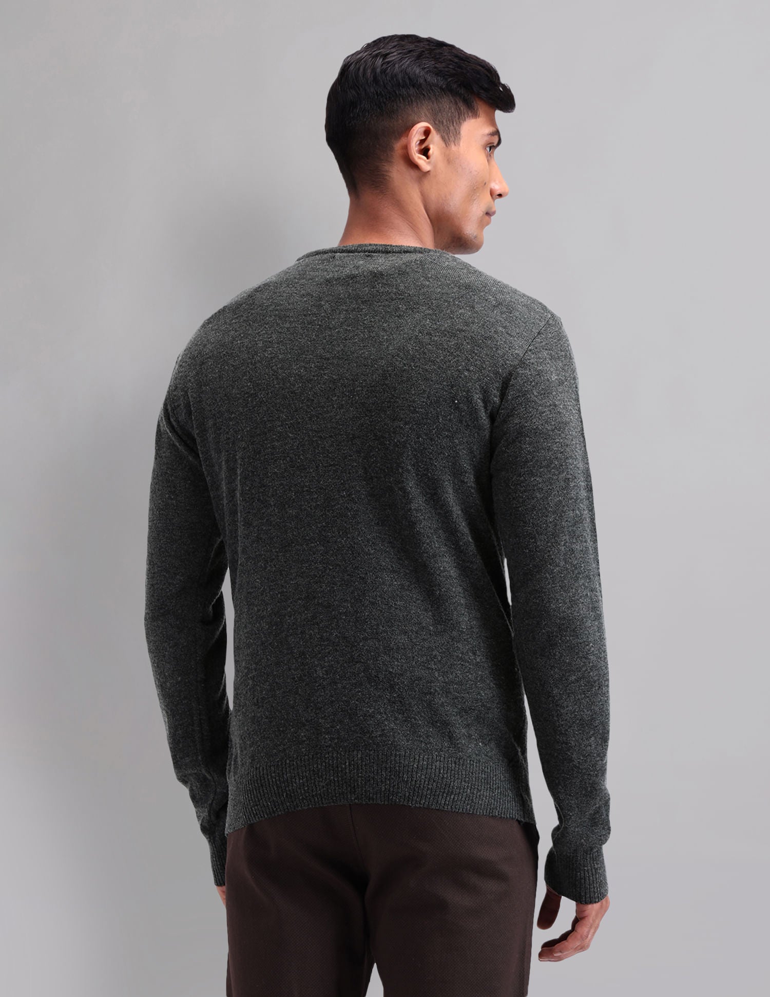 Elevated Essential Modern Slim Fit Patterned Knit Sweater