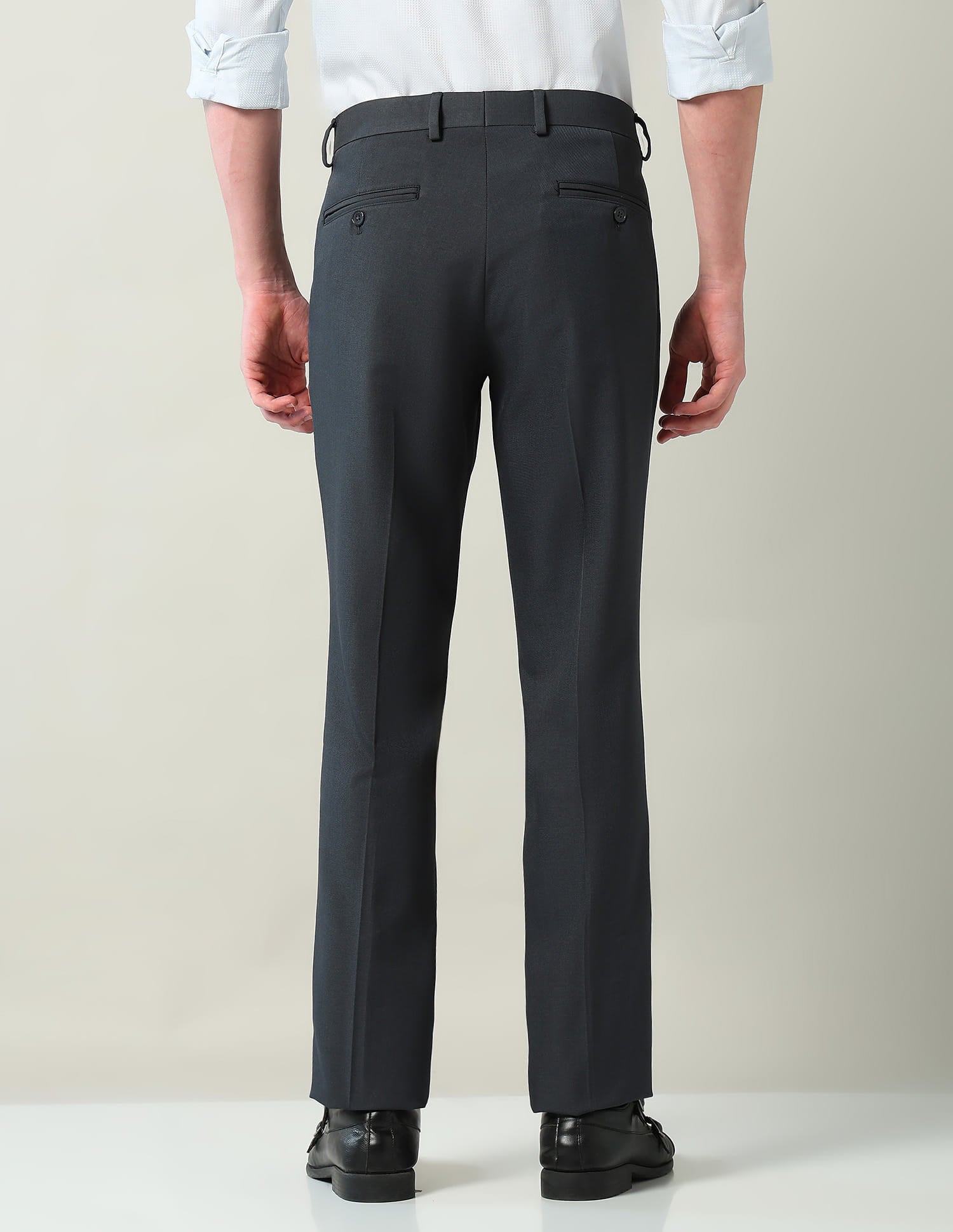 Mid Rise Pleated Formal Trousers