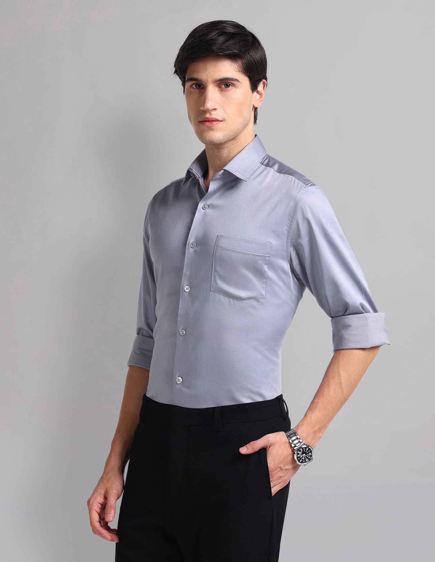 Classic-Coded Convertible 3 Collar Modern Fit Shirt