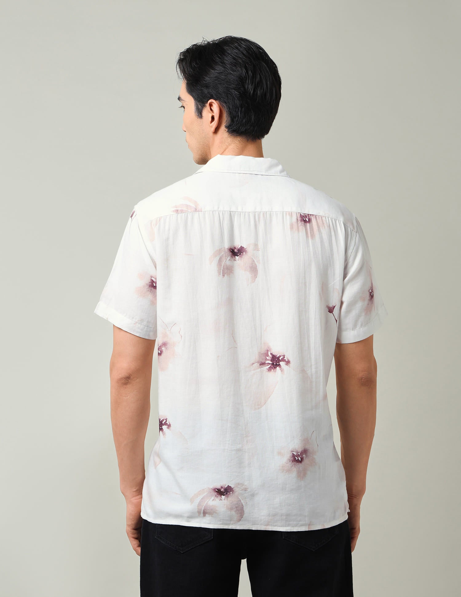 Everyday Luxe Floral Printed Slim Fit Twill Shirt