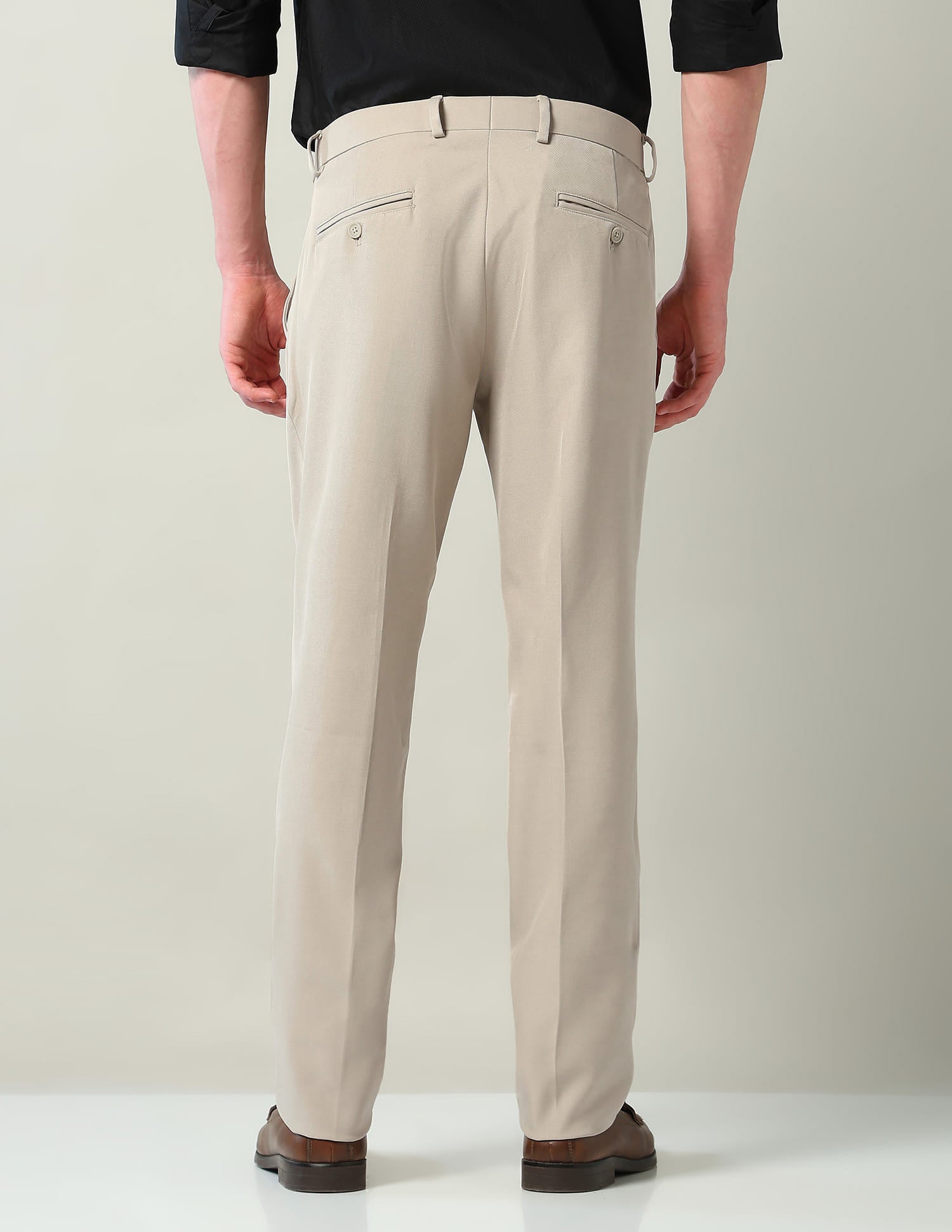 Mid Rise Pleated Formal Trousers