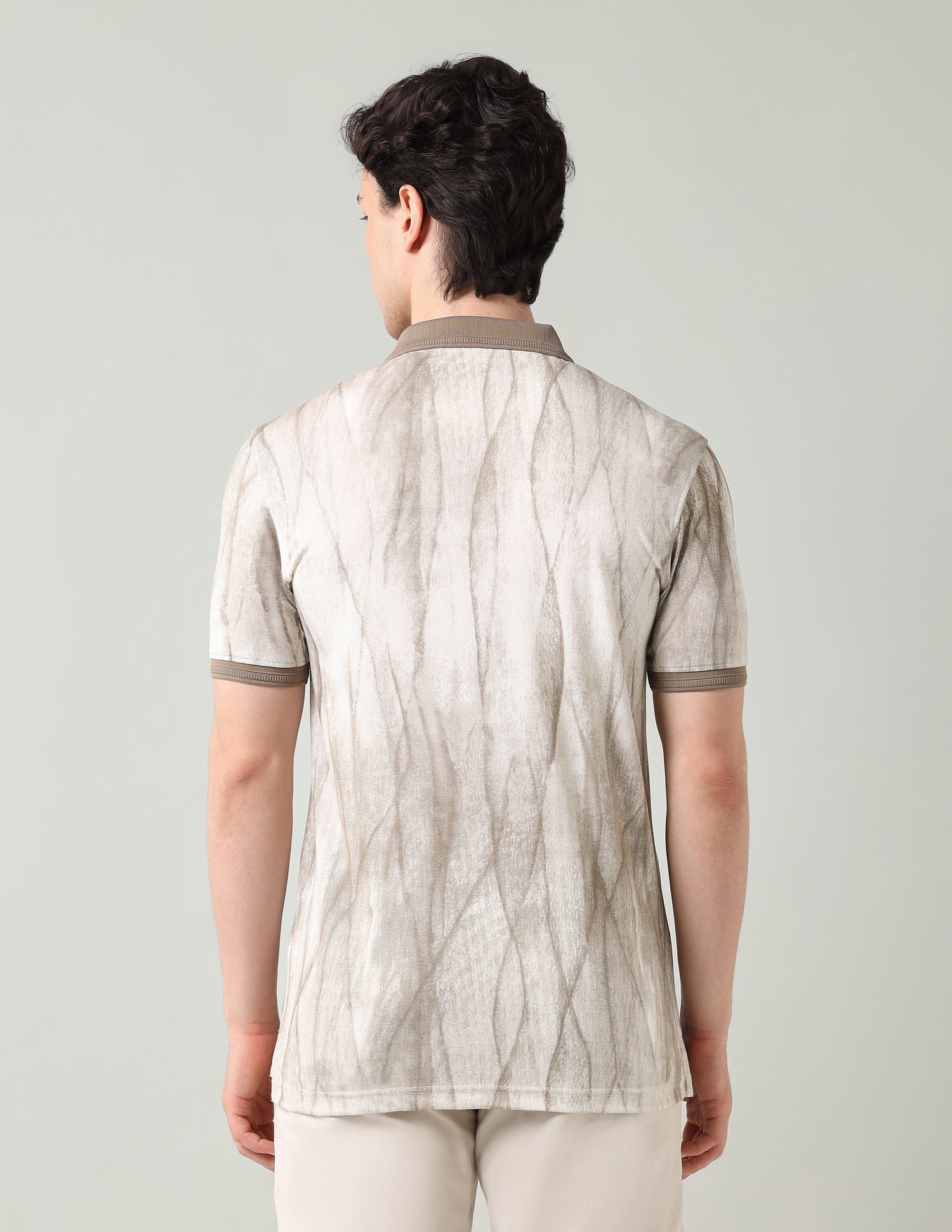 Abstract Printed Regular Fit Polo Shirt