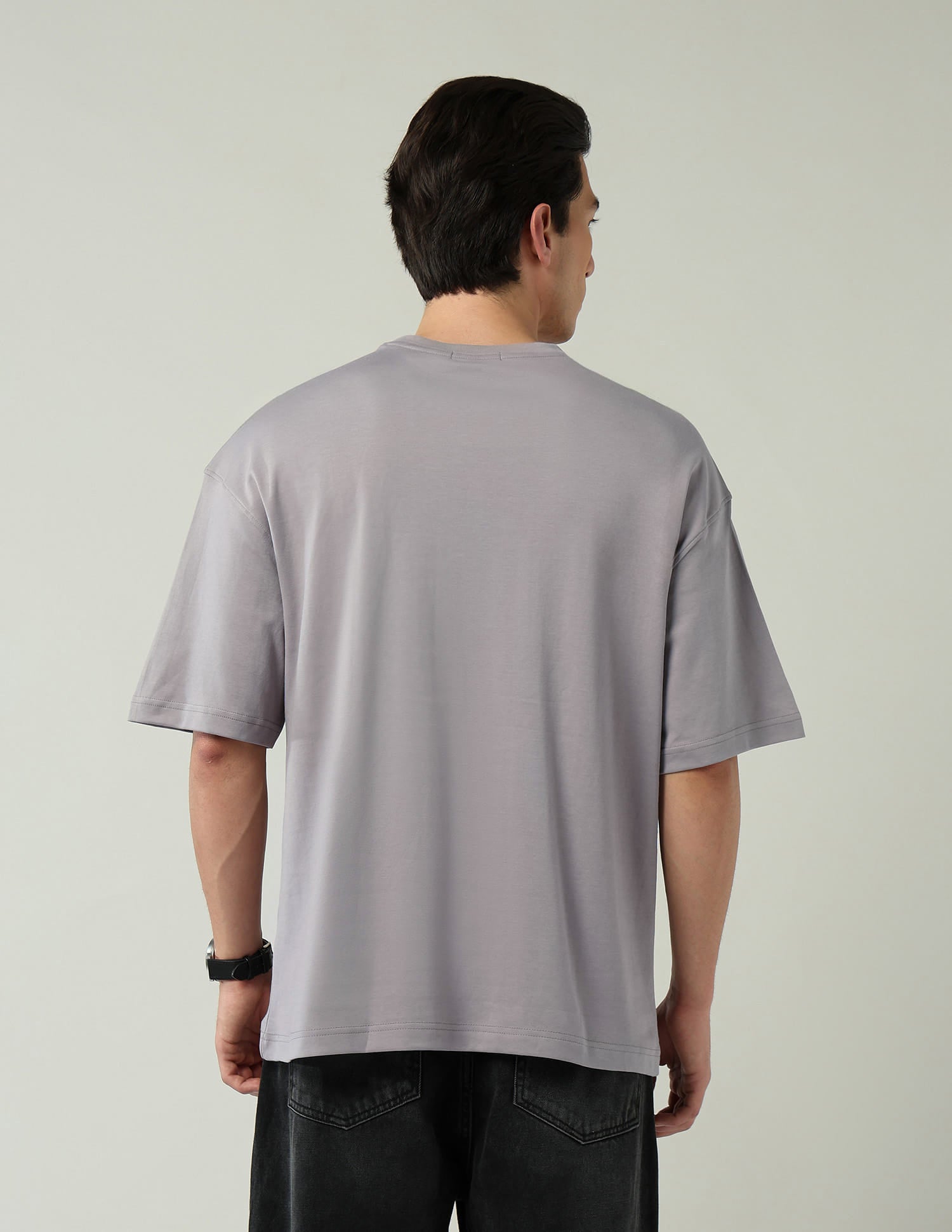 Street-Style Oversized Fit Solid T-Shirt