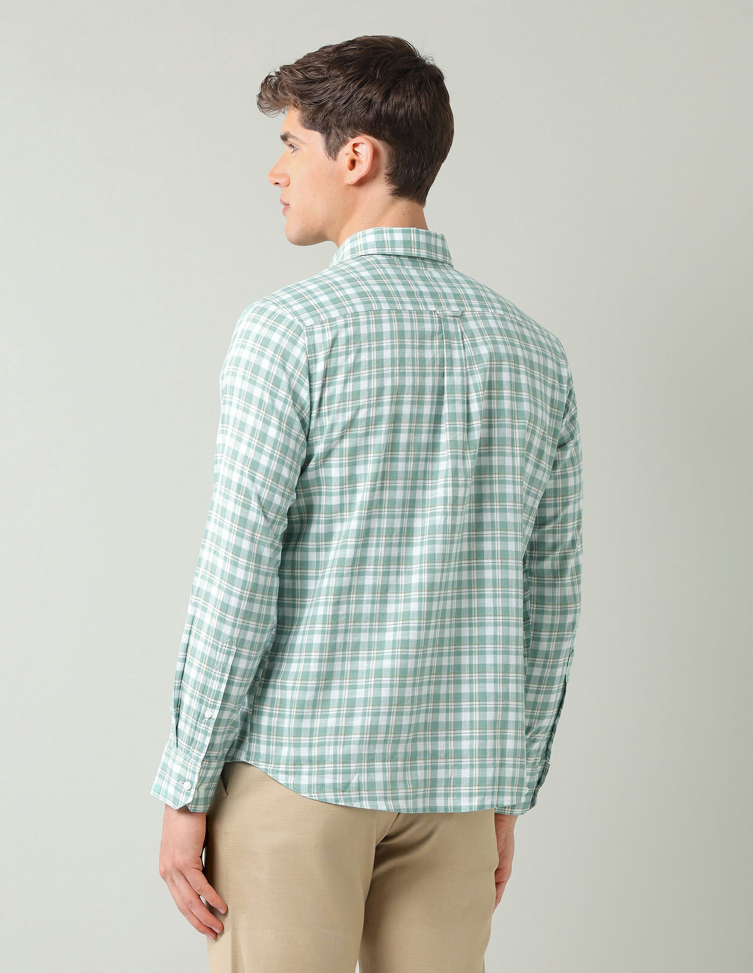 Aqua Tartan Checked Regular Fit Shirt