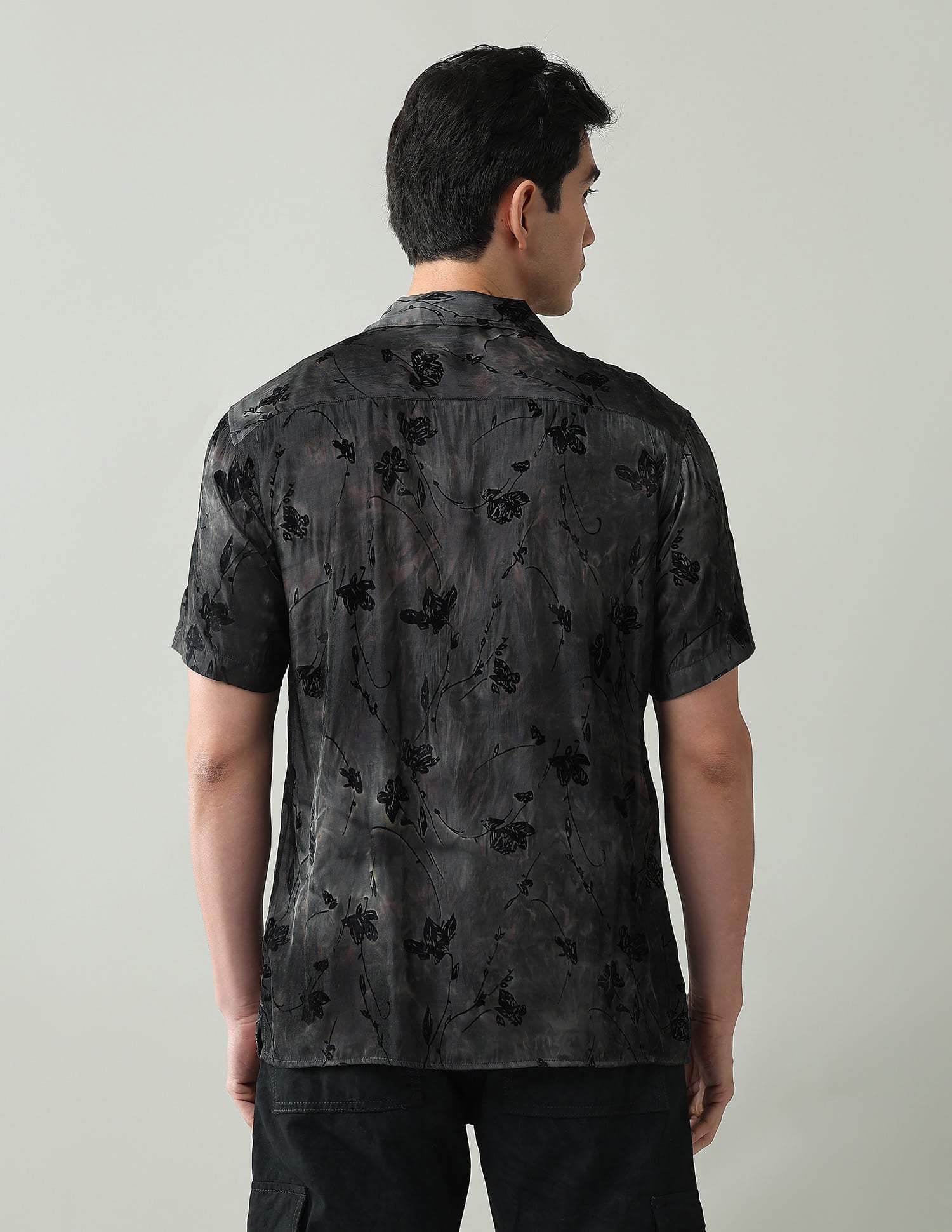 Soft Blooms Floral Printed Slim Fit Dobby Weave Shirt