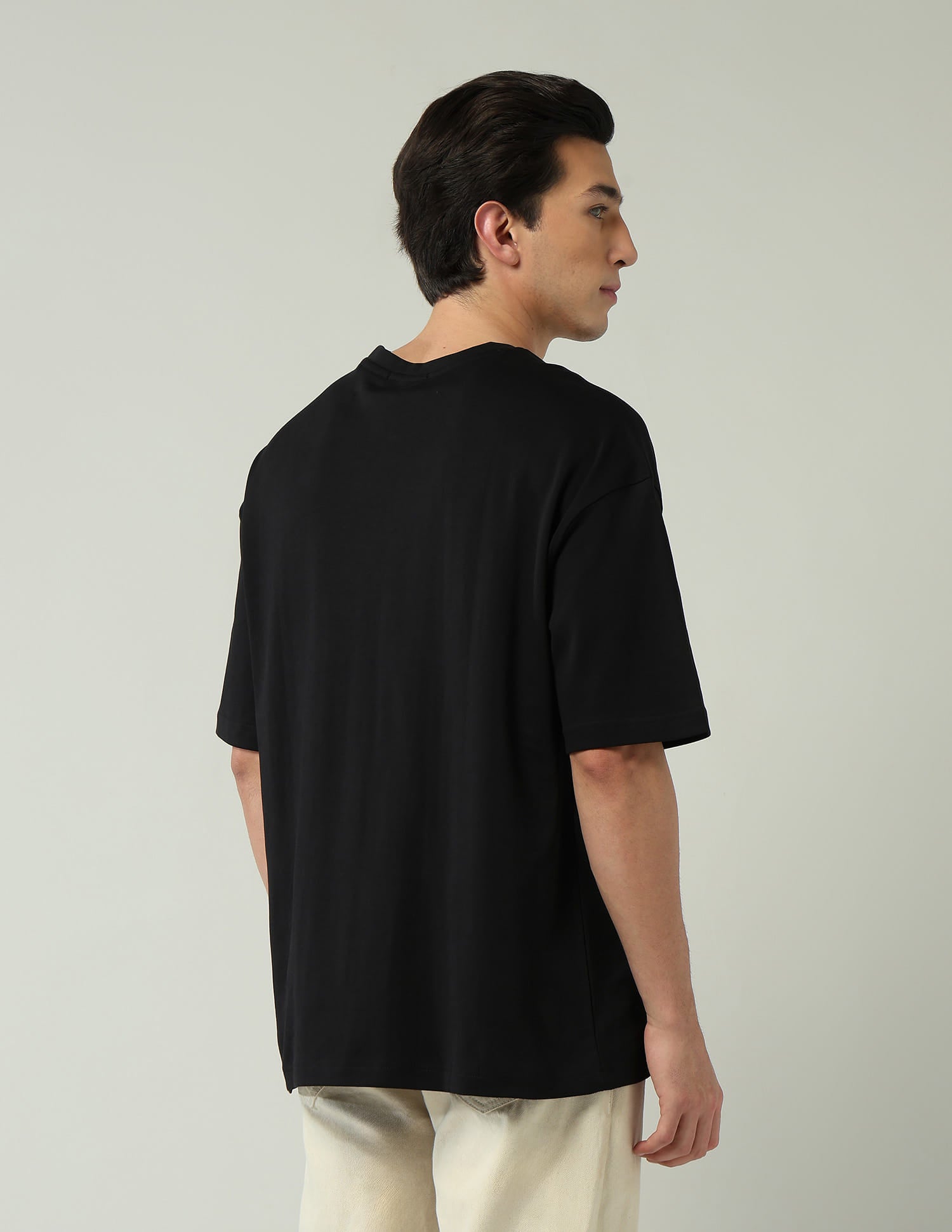Street-Style Oversized Fit Solid T-Shirt